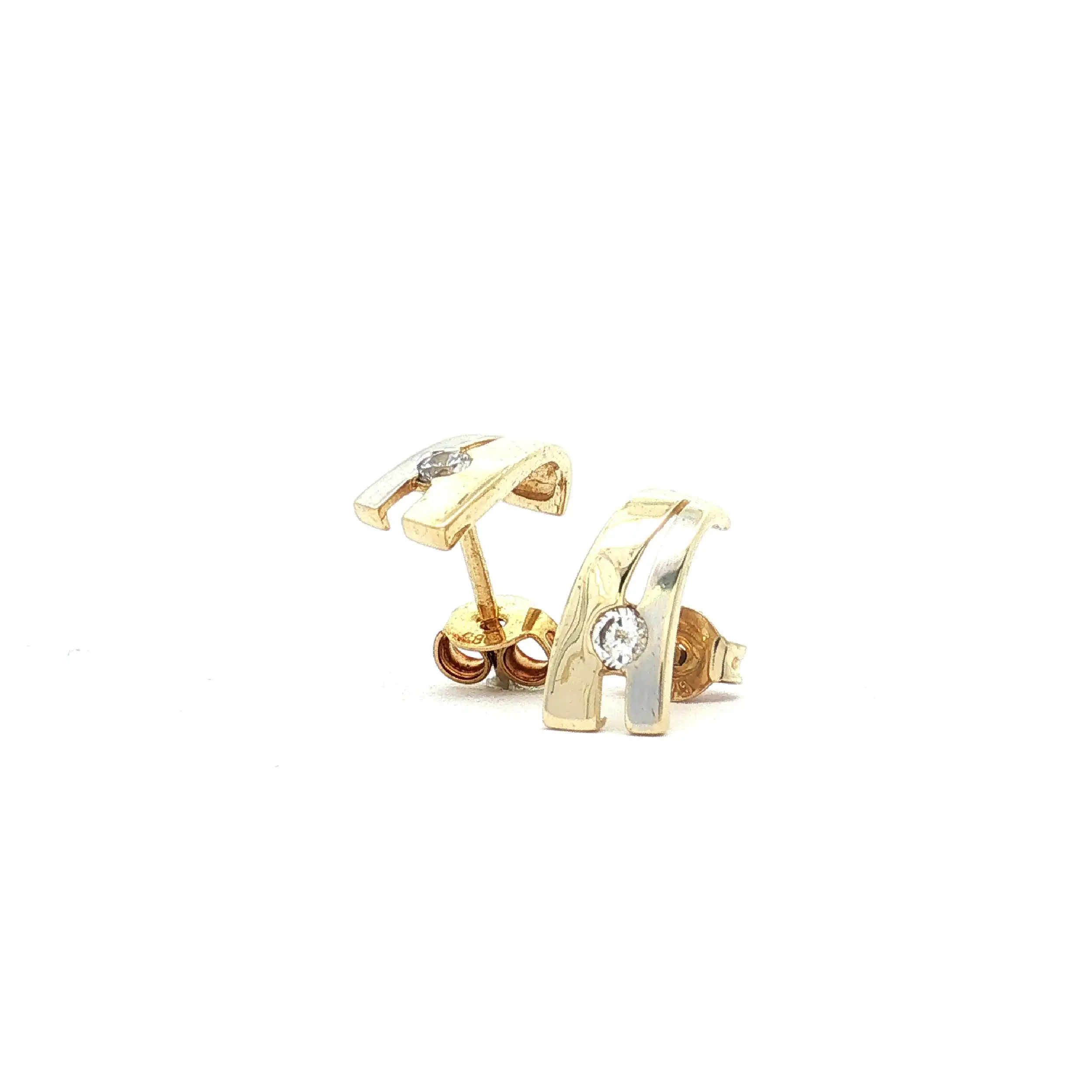 Ohrstecker Bicolor mit Zirkonia Ohrstecker Bicolor mit Zirkonia