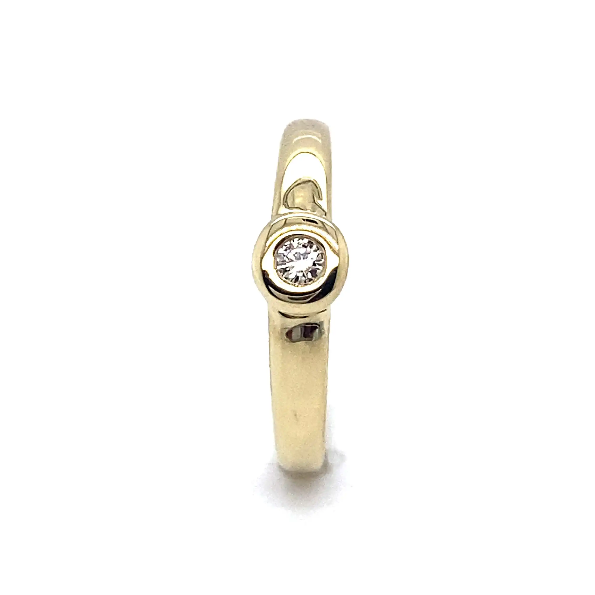 Ring Gelbgold mit Brillant, graviert mit 0,07ct Ring Gelbgold mit Brillant, graviert mit 0,07ct