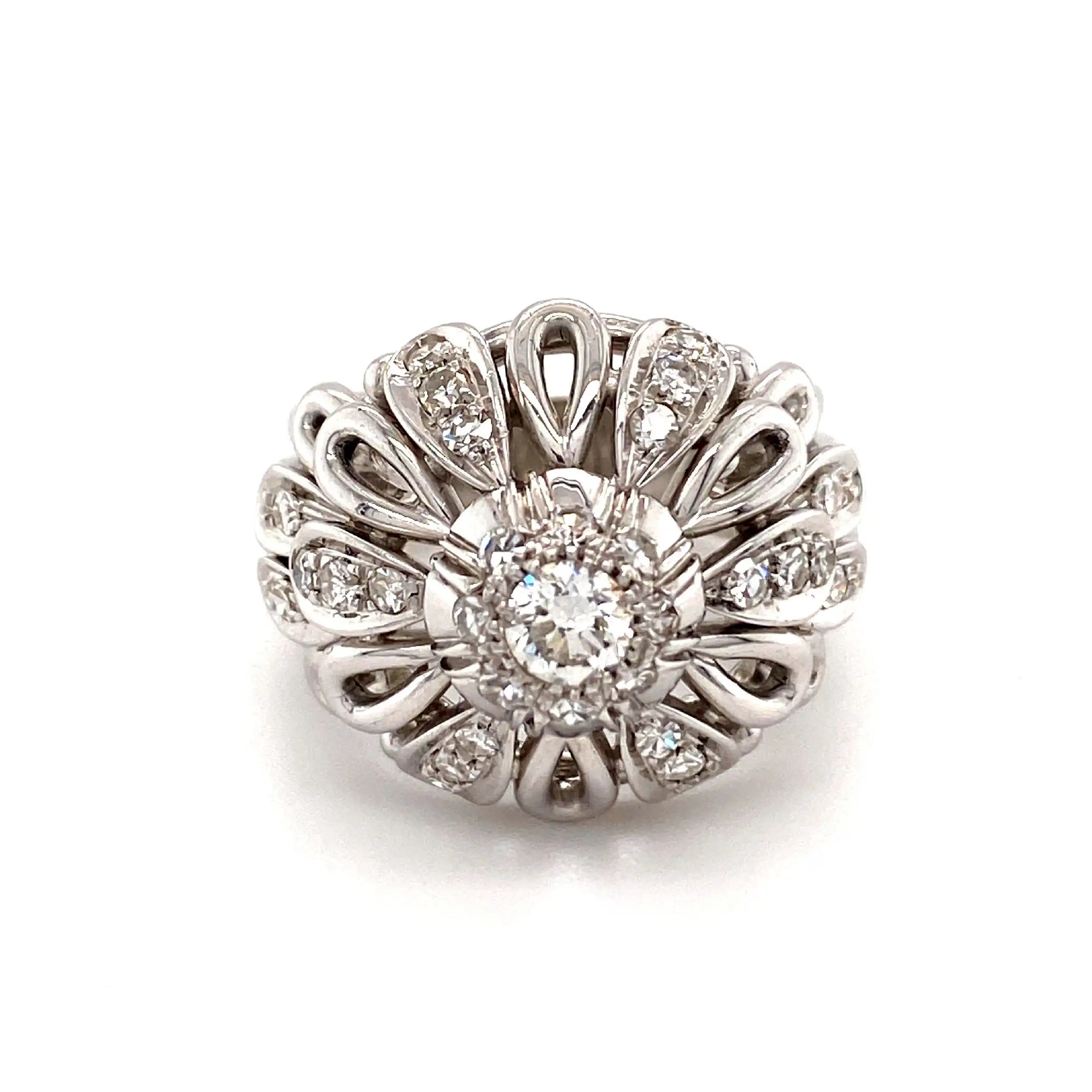 Ring Weißgold mit Brillant Solitär & Diamanten Ring Weißgold mit Brillant Solitär & Diamanten