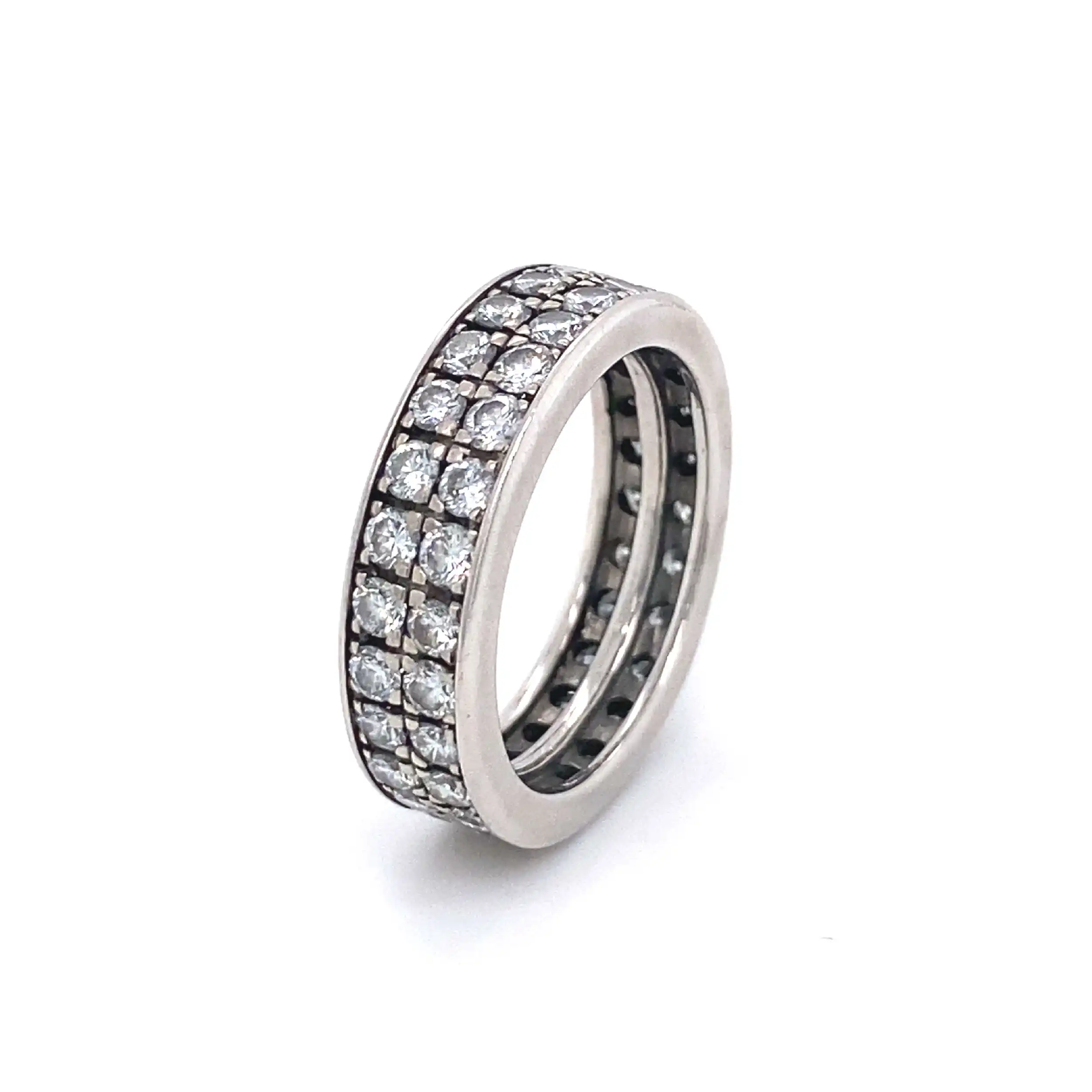 Ring Weißgold Memoire mit Brillanten
