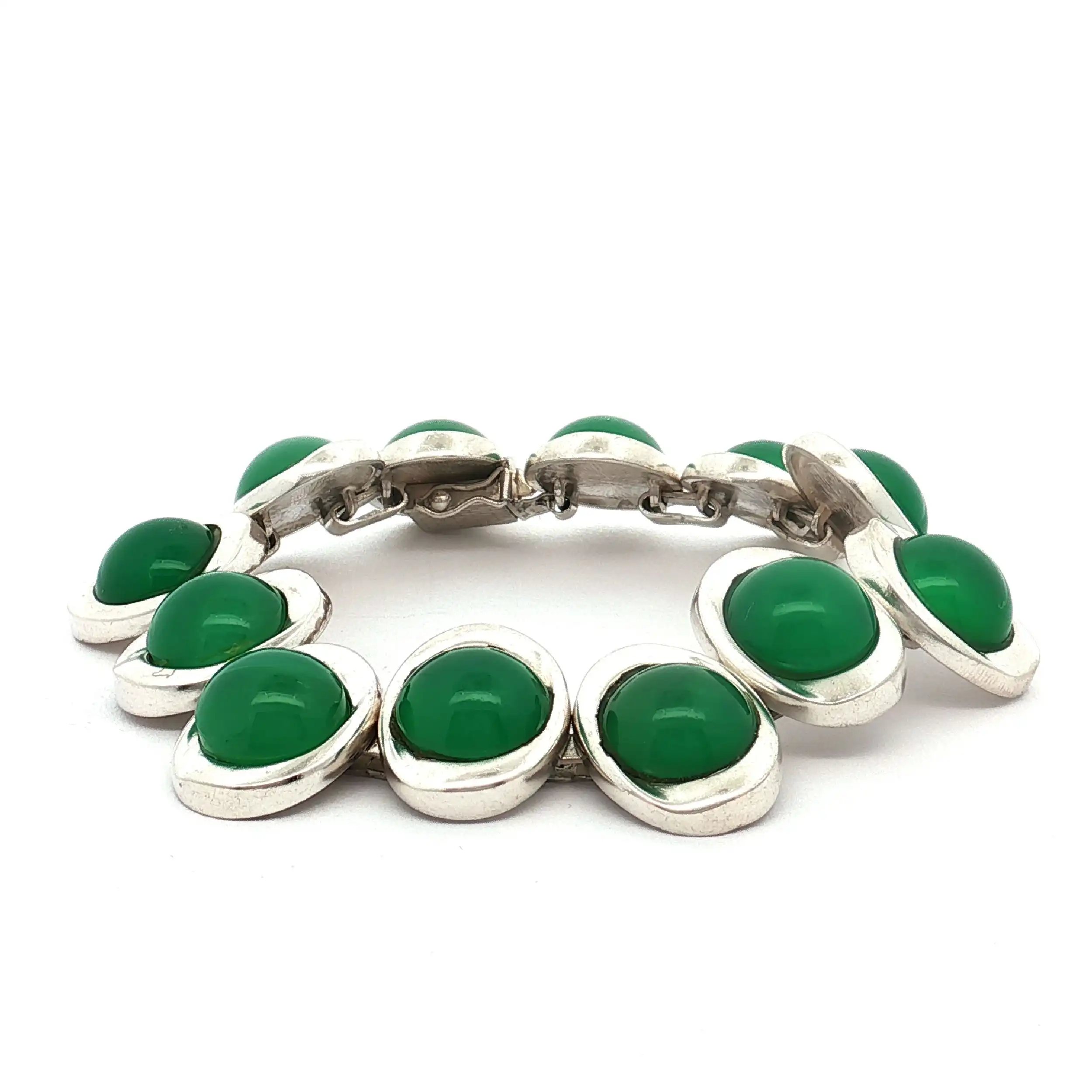 Armband Silber mit grünen Steinen