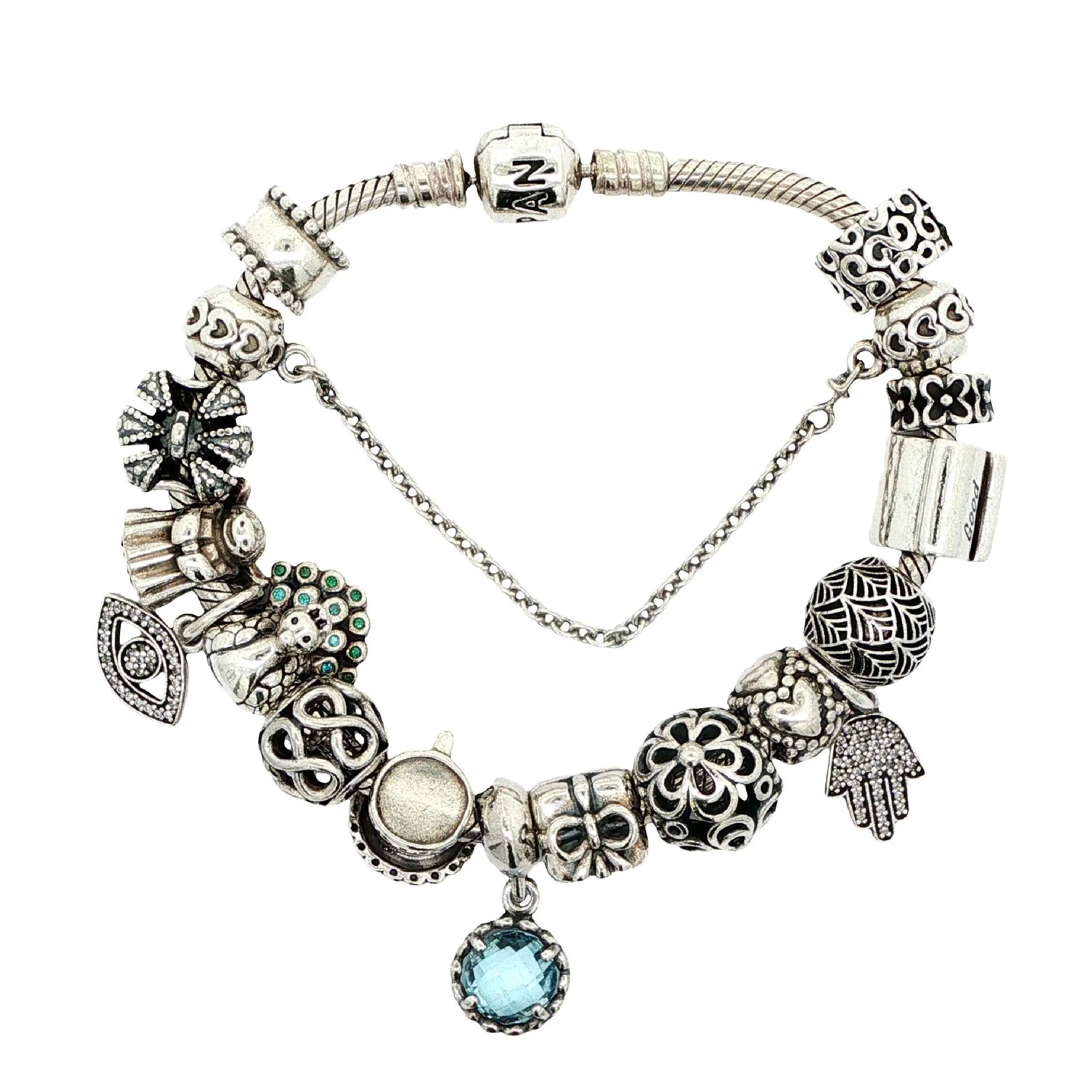 Armband Silber Pandora mit 16 Charms