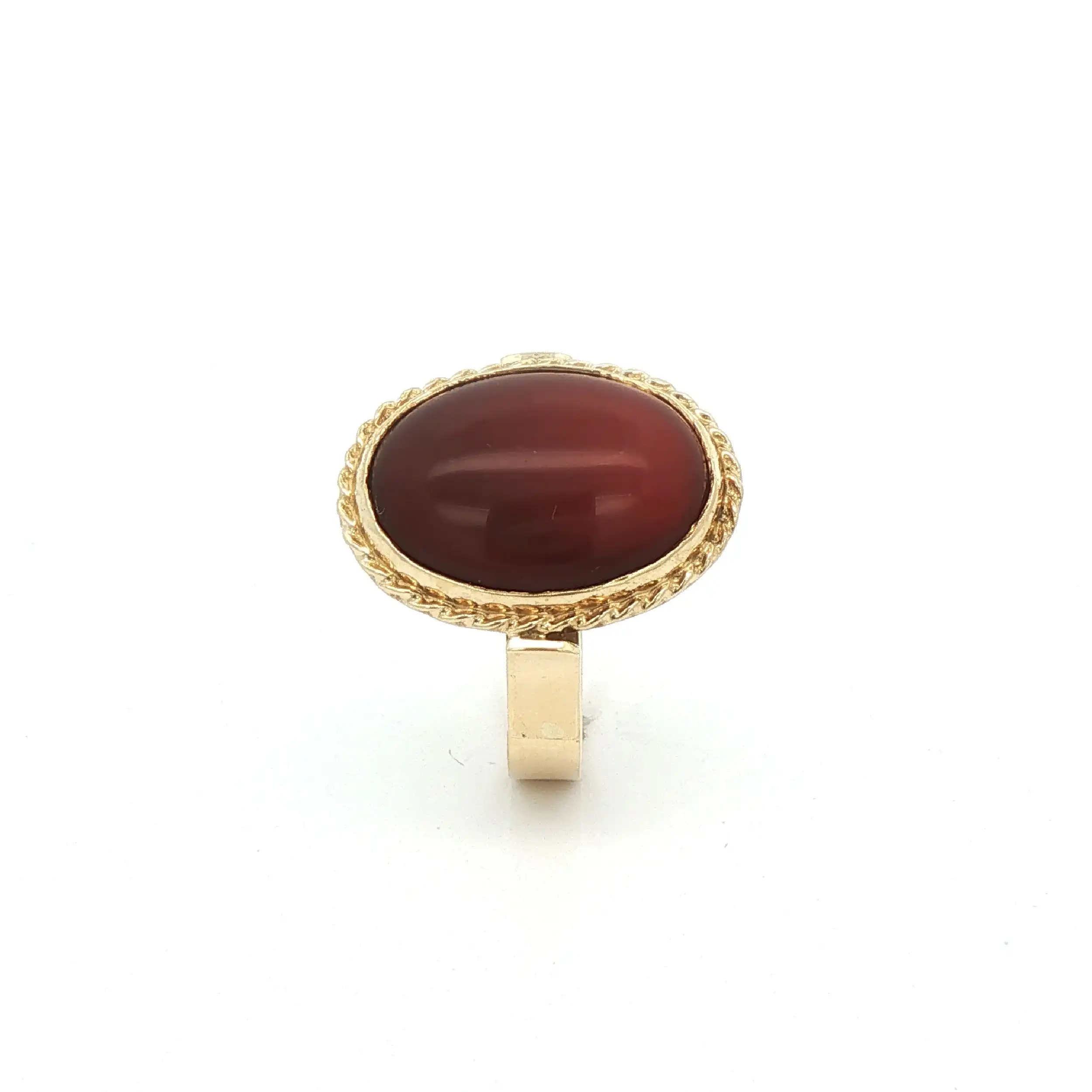 Ring Gelbgold mit braunem Stein