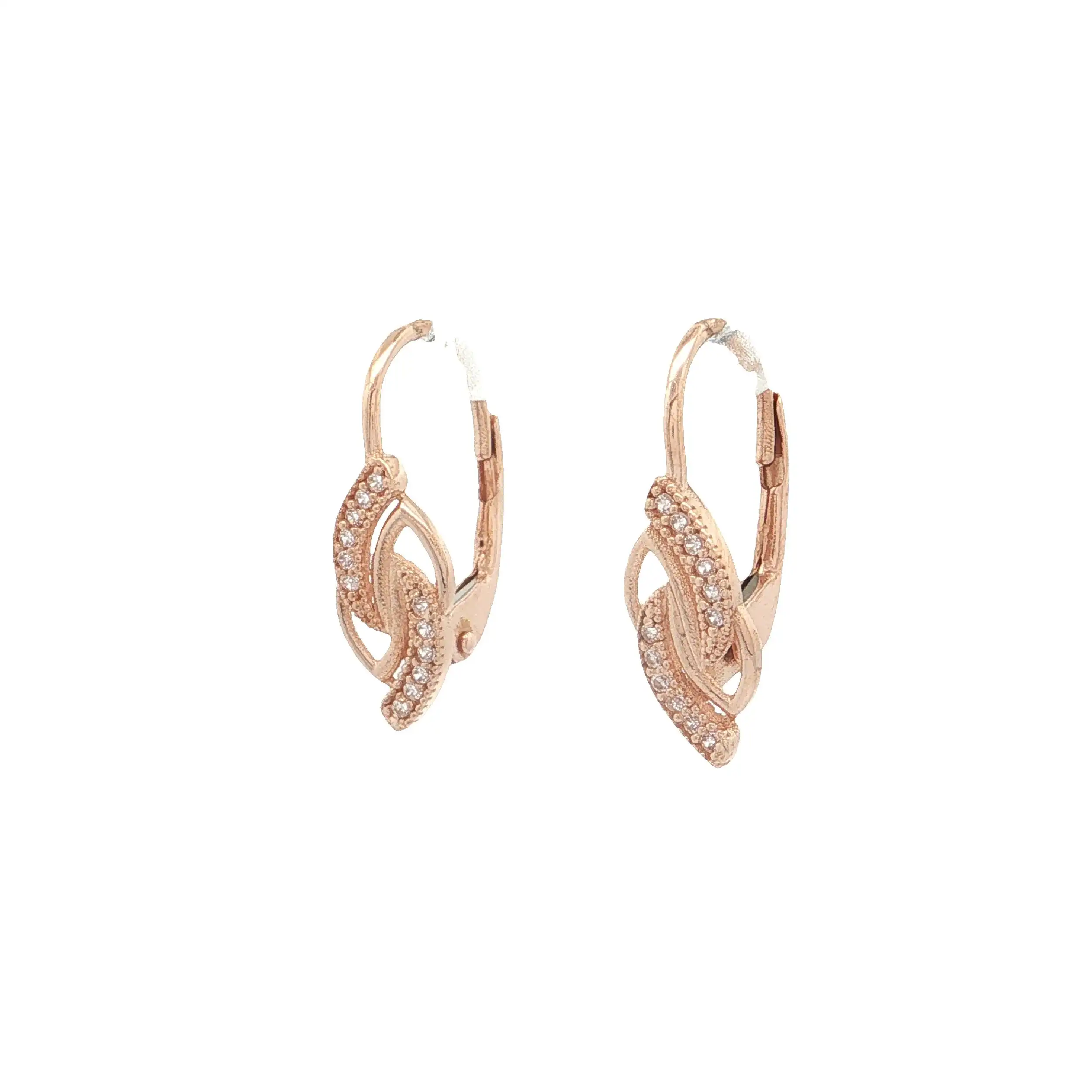 Ohrhänger Rotgold mit Zirkonia Ohrhänger Rotgold mit Zirkonia