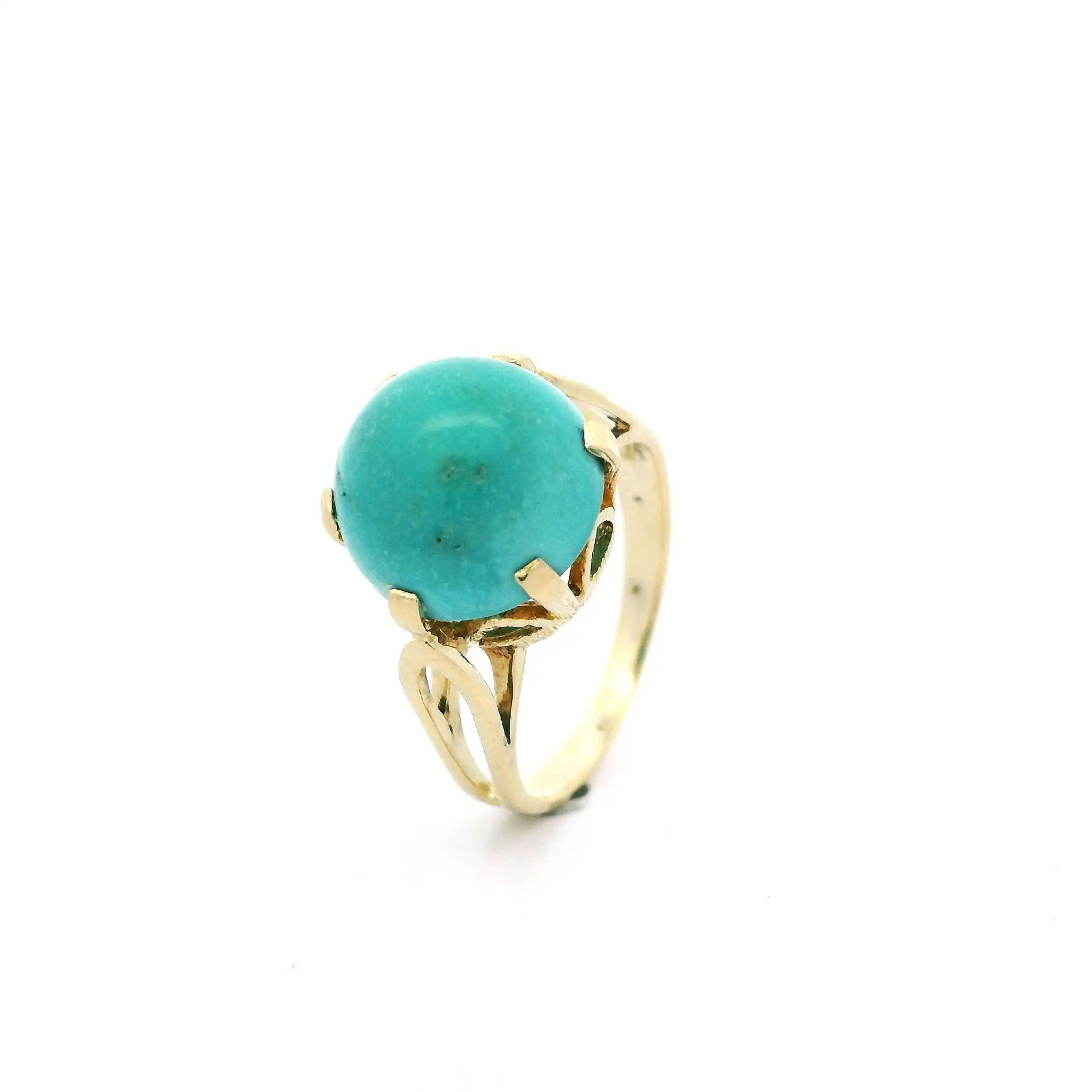 Ring Gelbgold mit Türkis Cabochon