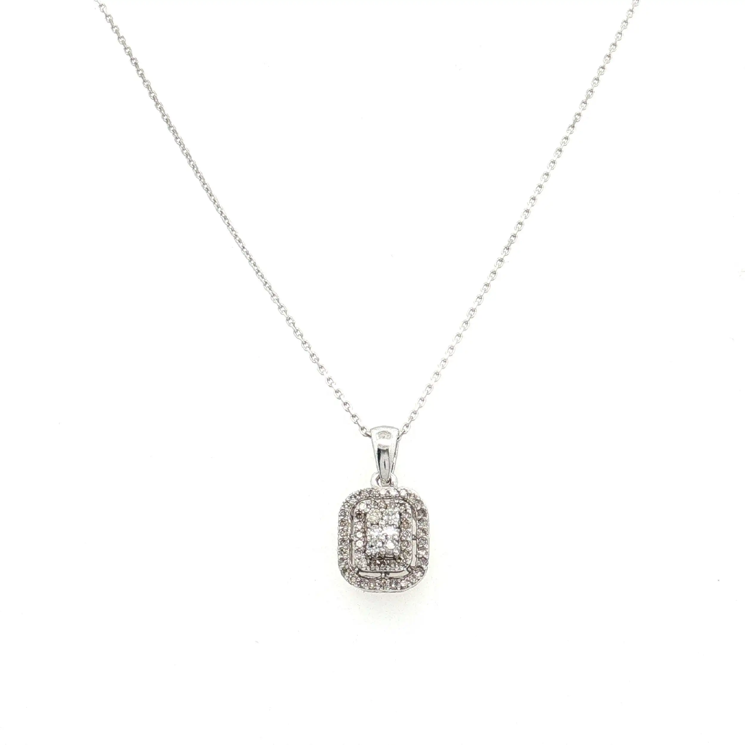 Kette mit Anhänger Brillant und Diamantbesatz