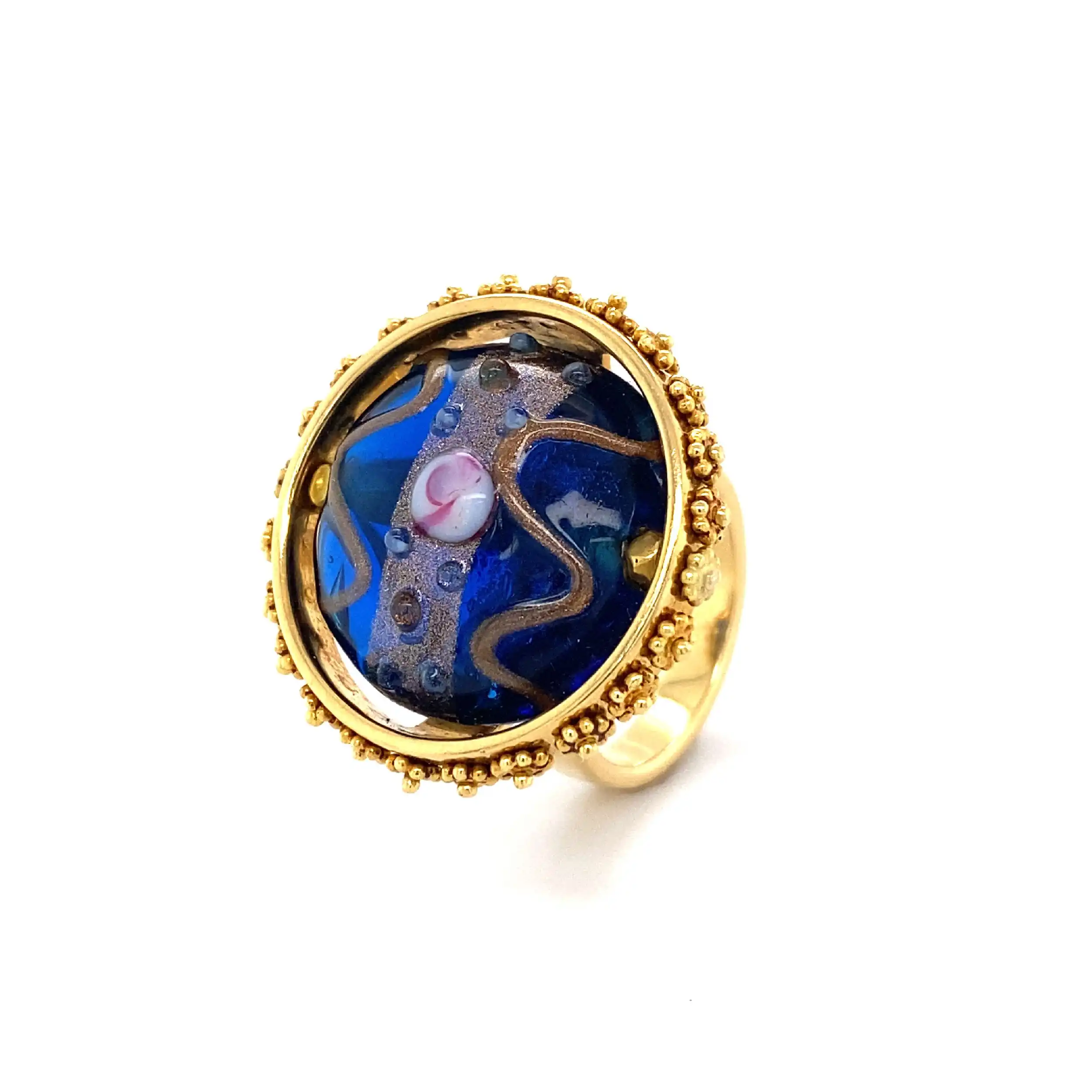 Ring Gelbgold mit blauem Farbstein Ring Gelbgold mit blauem Farbstein