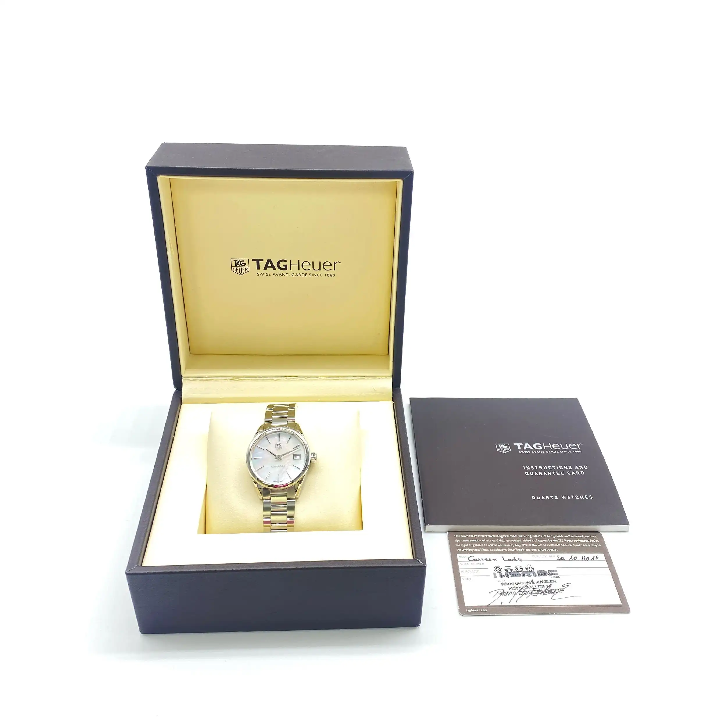 Damenuhr TAG Heuer Carrera Lady Perlmutt Ref:WAR1311-0 mit Box und Papieren Damenuhr TAG Heuer Carrera Lady Perlmutt Ref:WAR1311-0 mit Box und Papieren