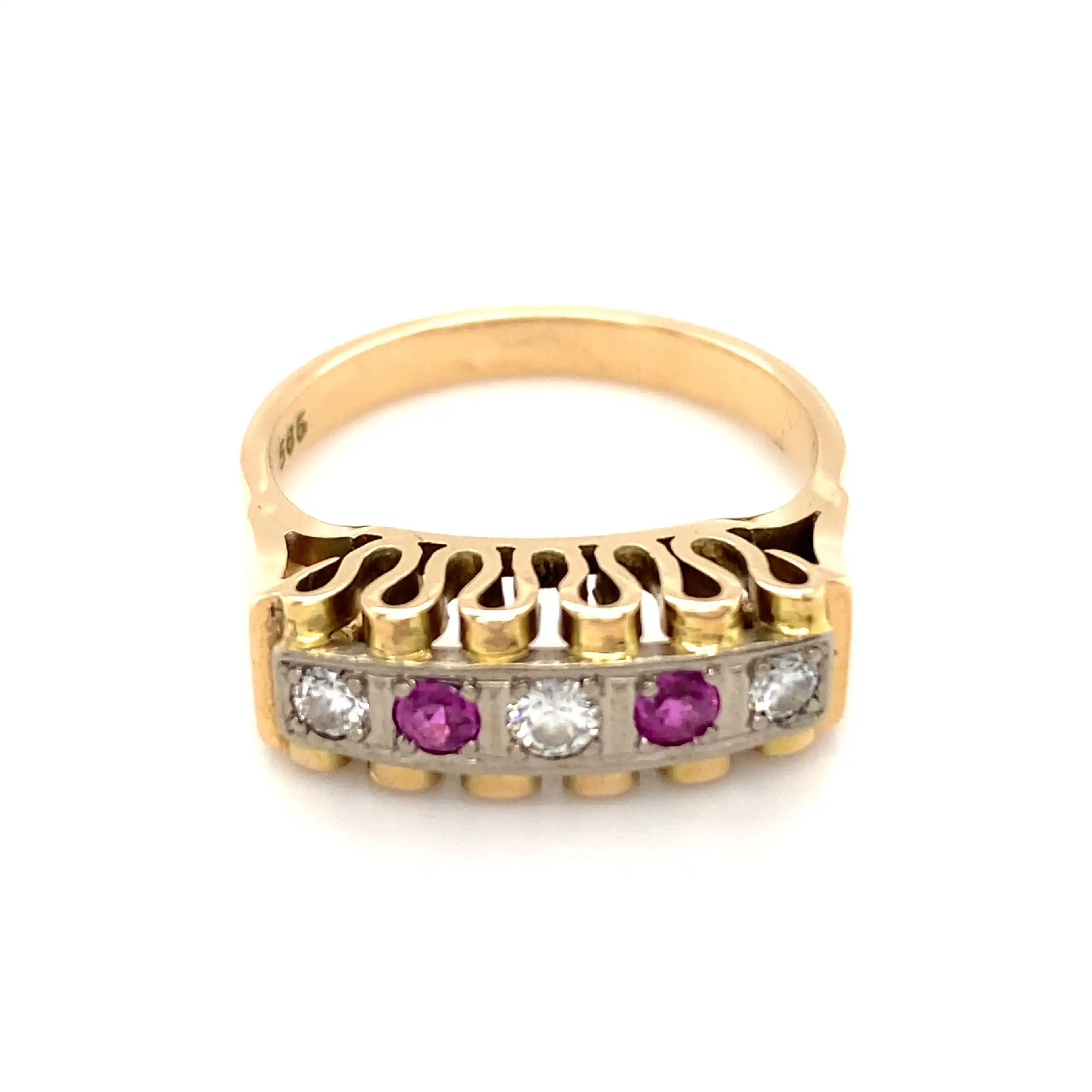 Ring Bicolor mit Rubinen & Brillanten