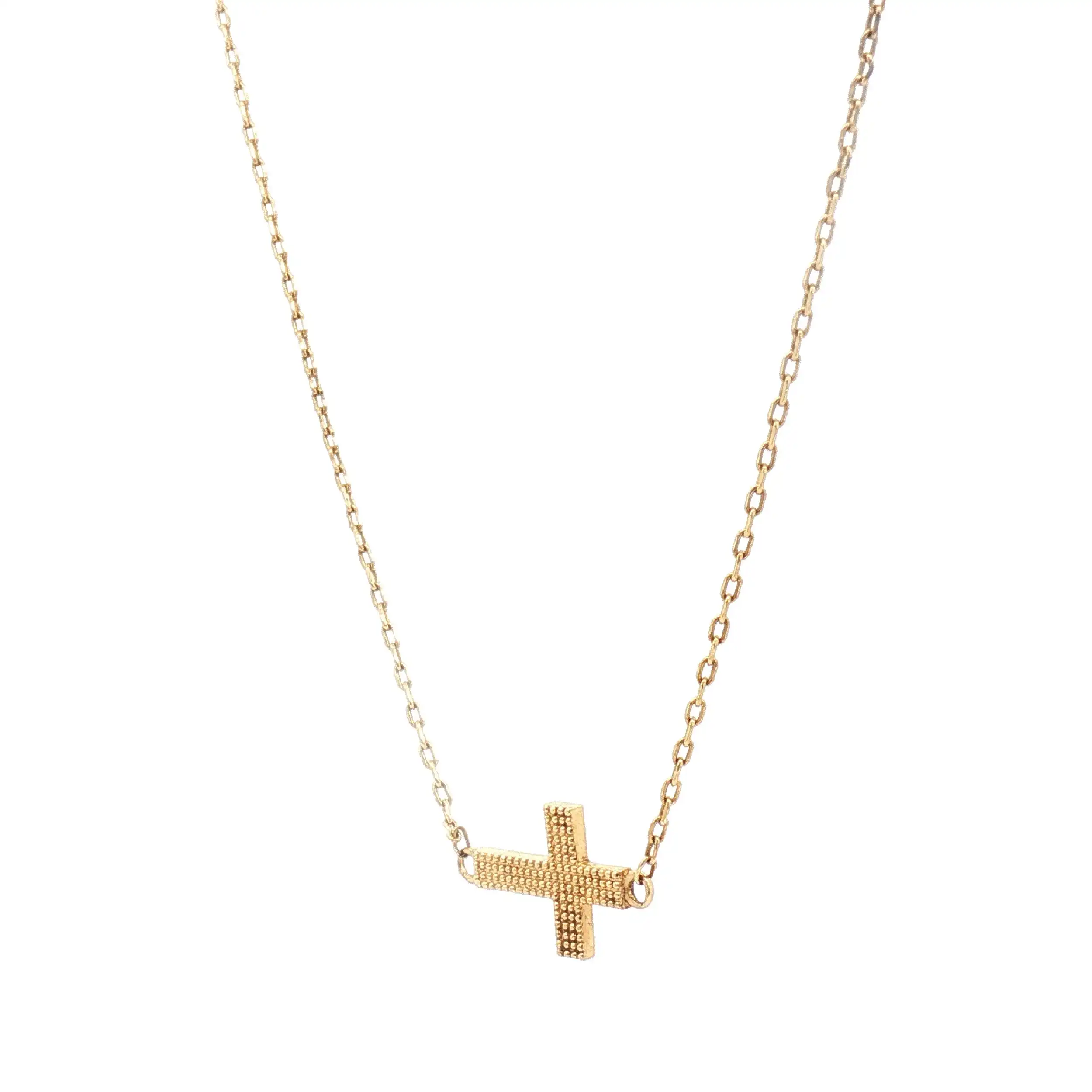 Ankerkette Gelbgold mit Kreuzanhänger Ankerkette Gelbgold mit Kreuzanhänger