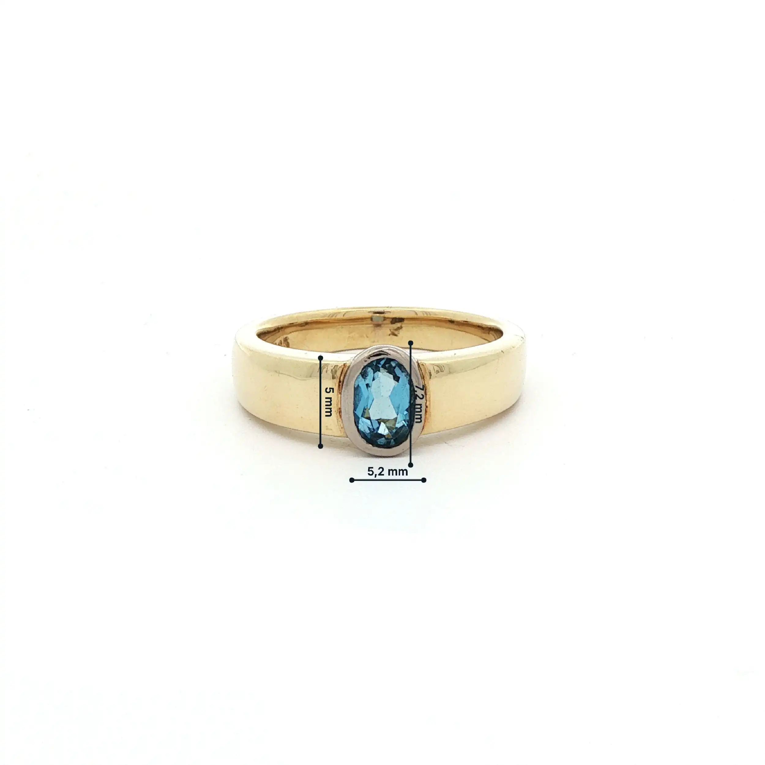 Ring Gelbgold mit hellblauem Farbstein Ring Gelbgold mit hellblauem Farbstein