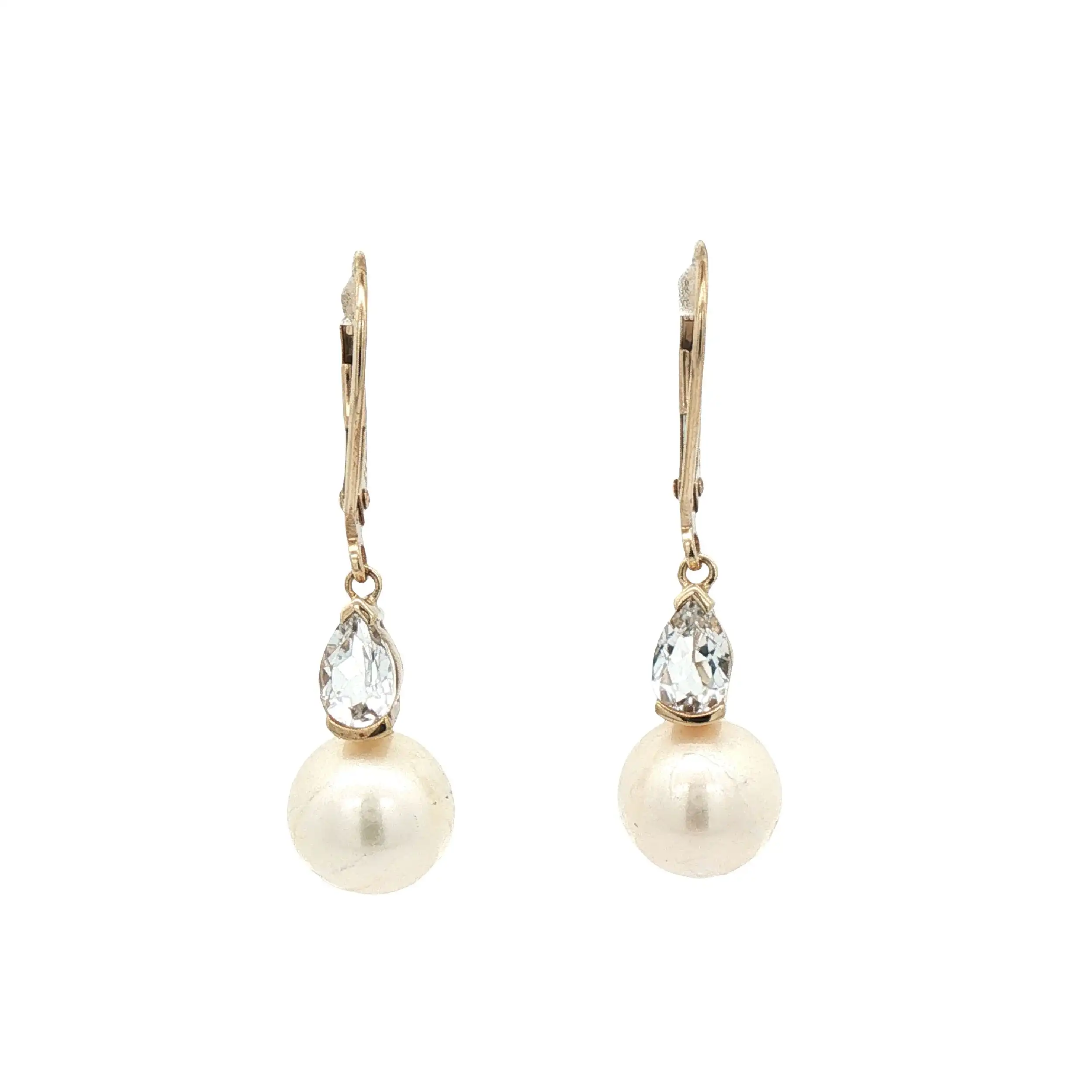 Ohrhänger Gelbgold mit Perle und Zirkonia Ohrhänger Gelbgold mit Perle und Zirkonia