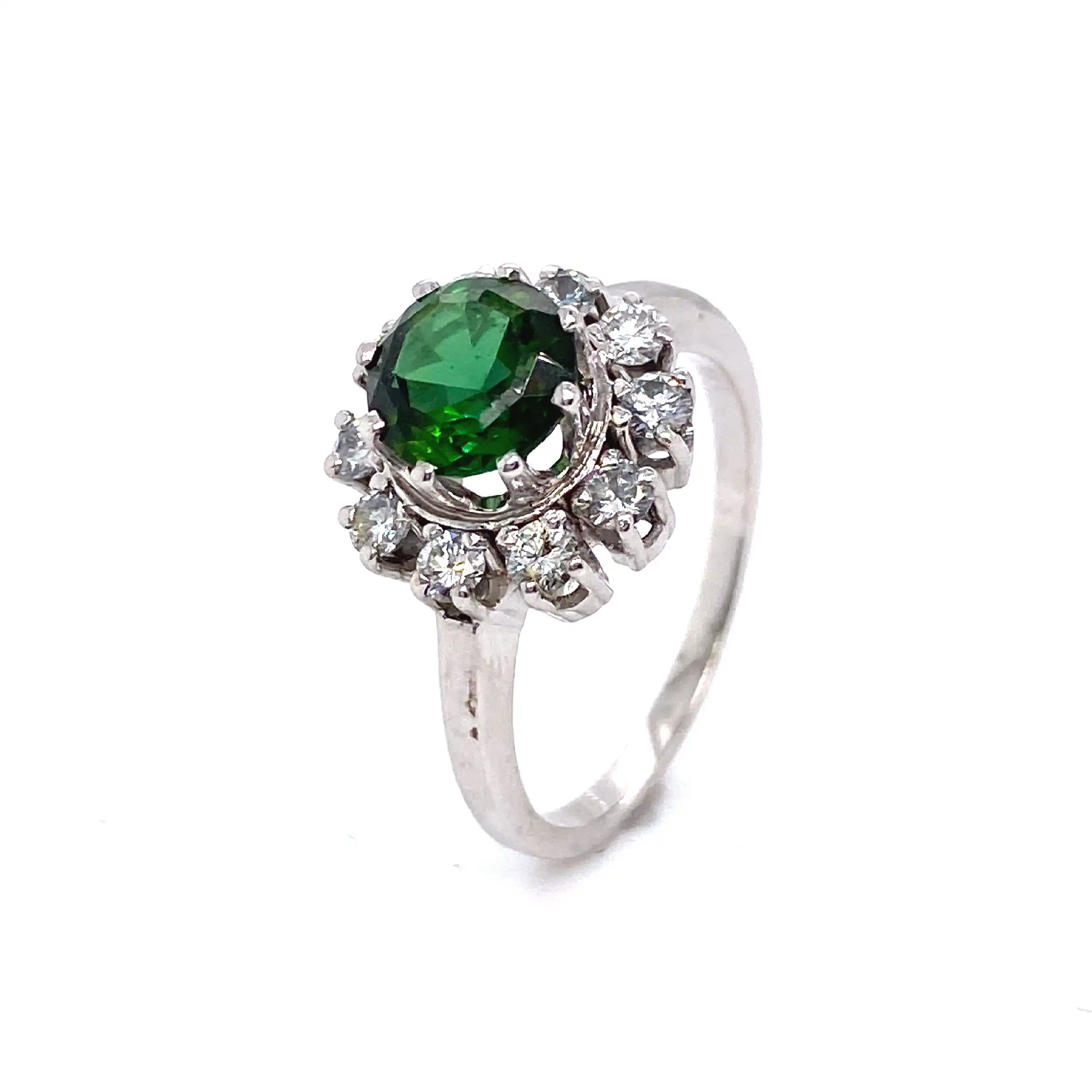 Ring Weißgold mit Turmalin und Brillanten Ring Weißgold mit Turmalin und Brillanten