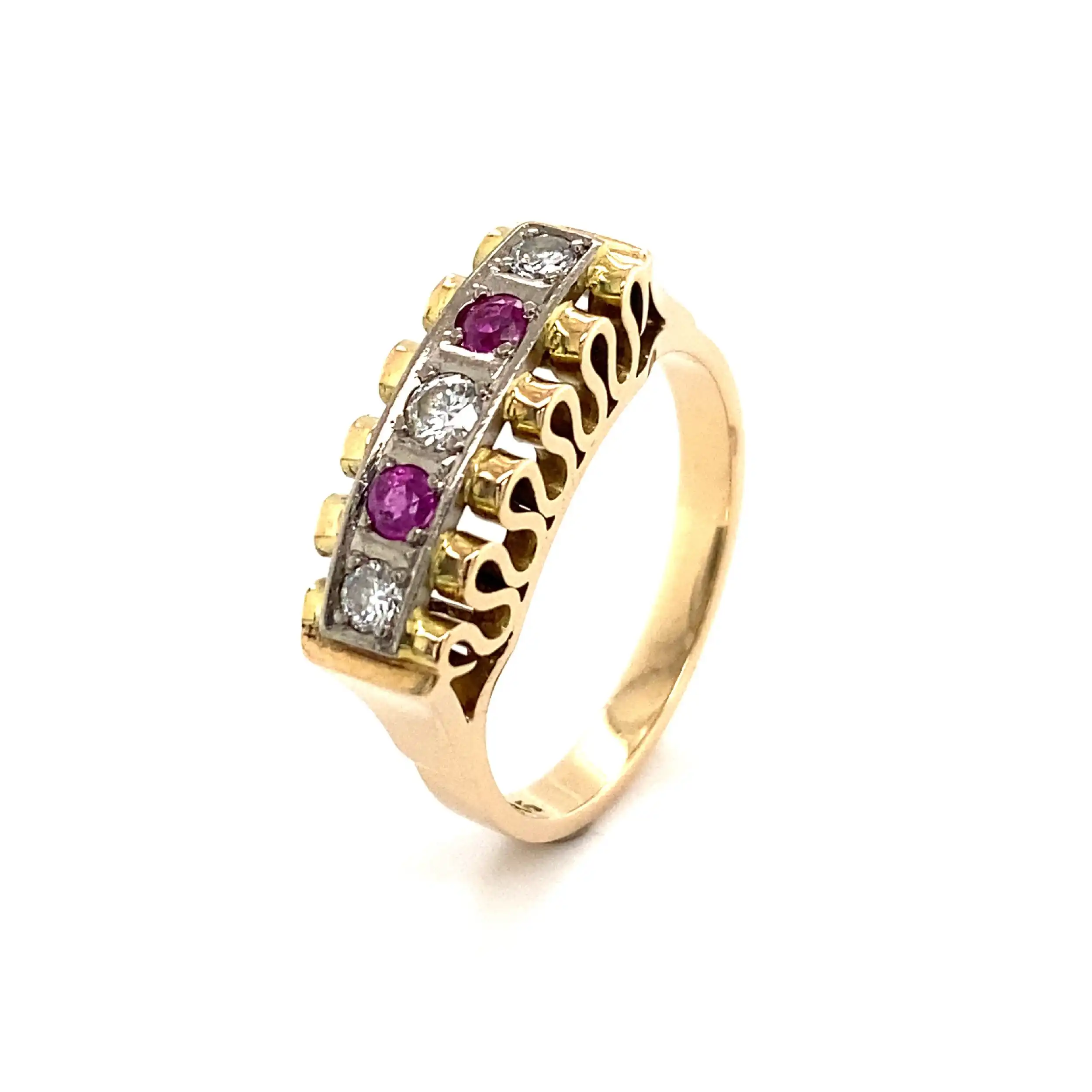 Ring Bicolor mit Rubinen & Brillanten Ring Bicolor mit Rubinen & Brillanten