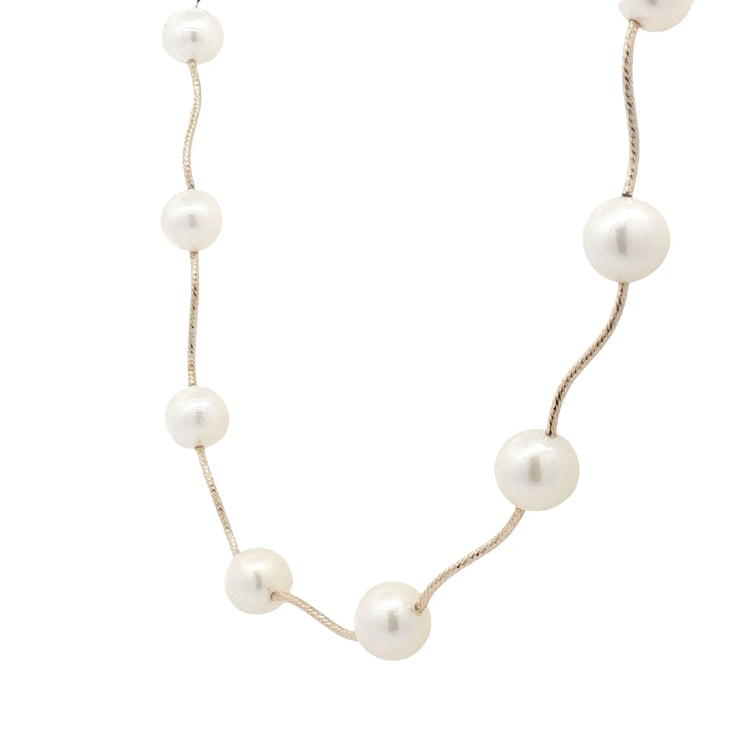 Perlencollier Gelbgold