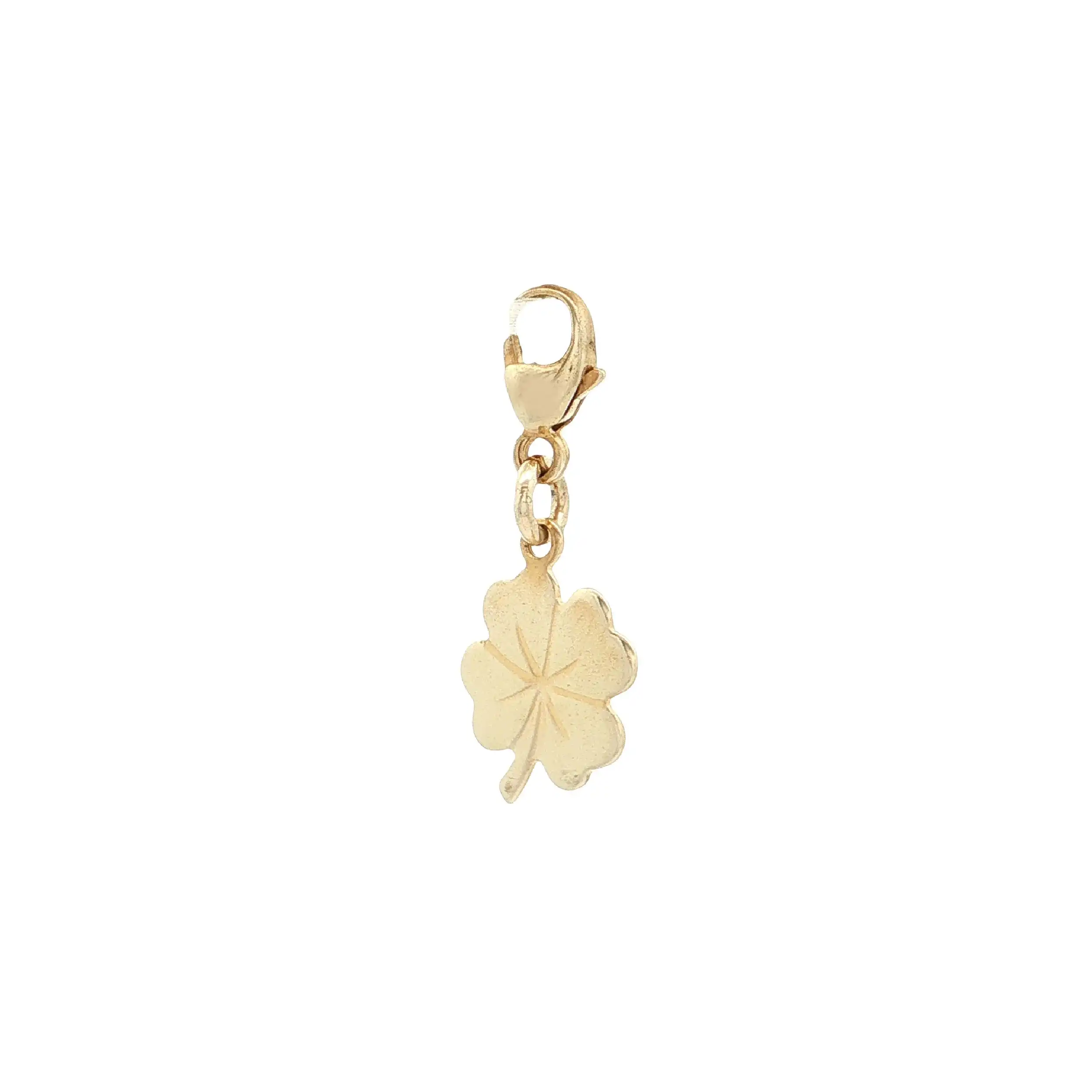 Anhänger / Charm mit Karabinerverschluss Gelbgold Kleeblatt