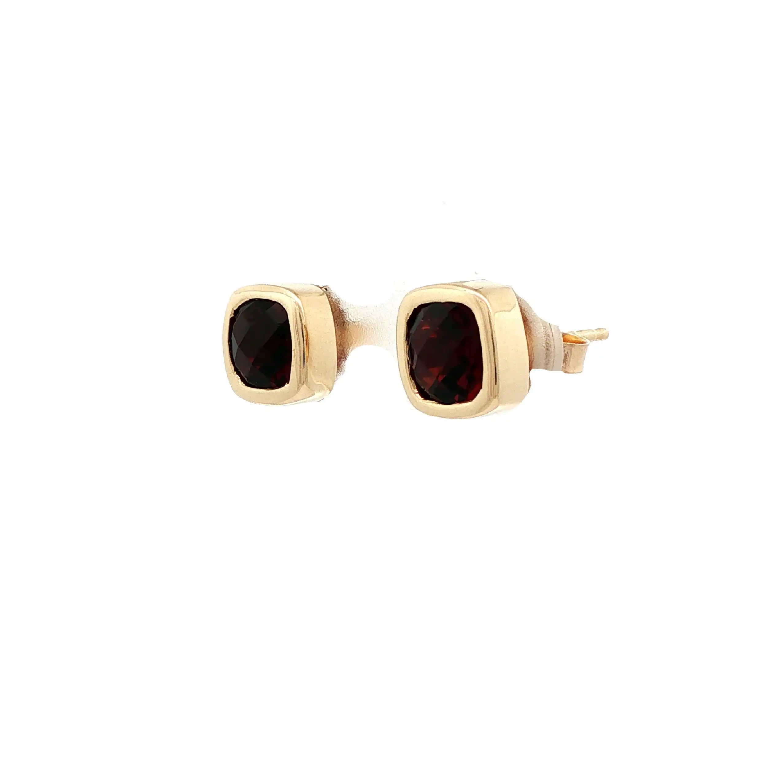 Ohrstecker Gelbgold mit roten Farbsteinen