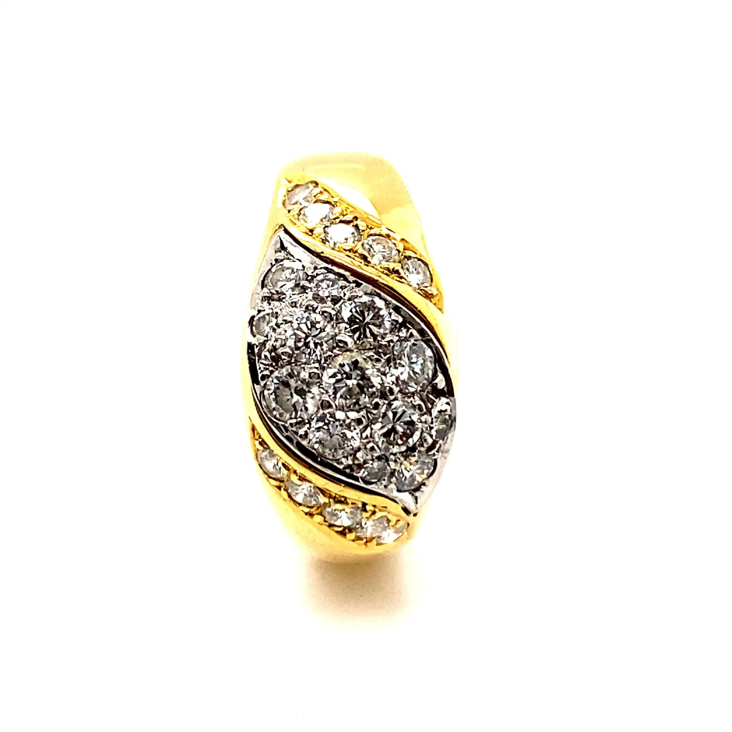 Ring Bicolor mit Brillanten, graviert mit 0,77ct.