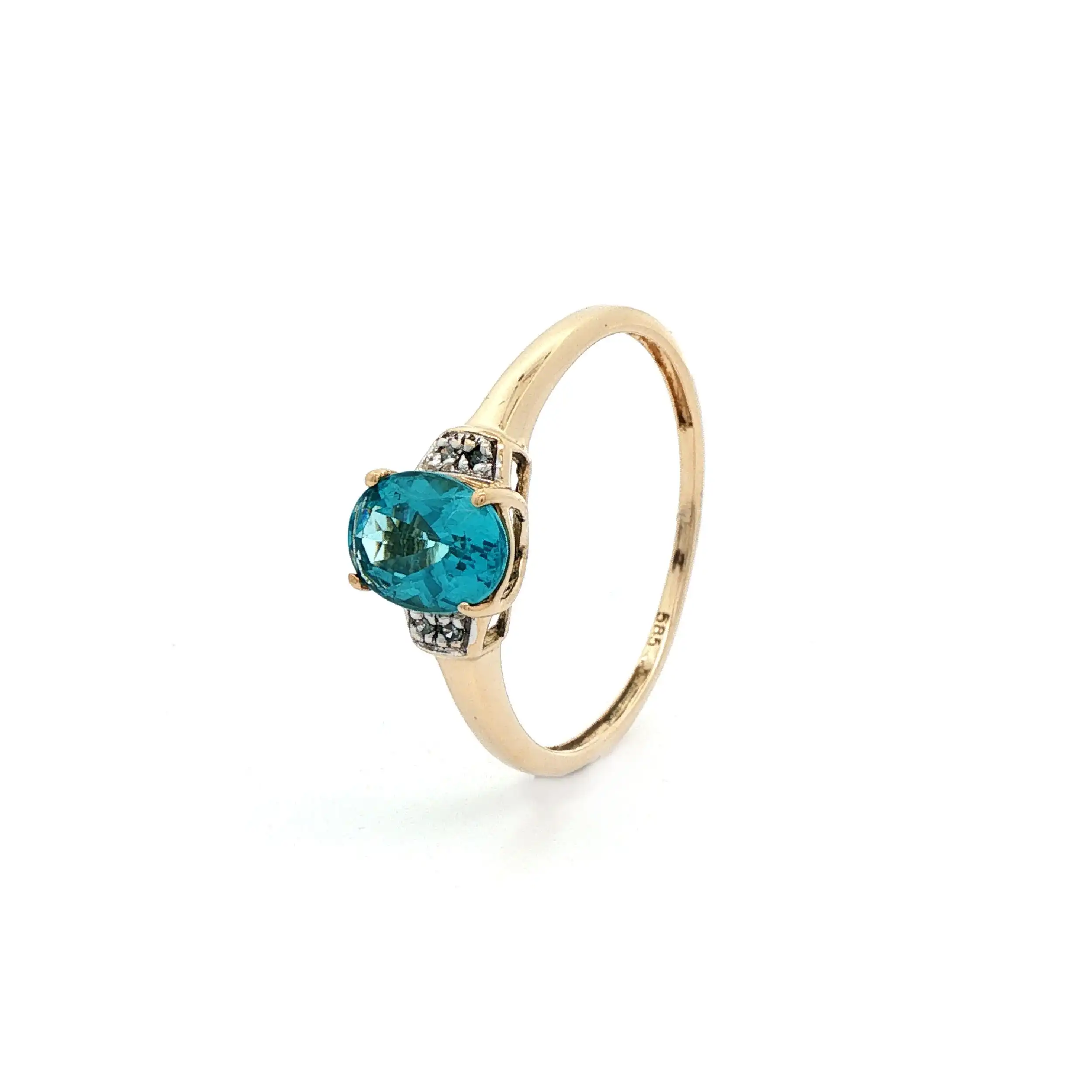 Ring Gelbgold mit Turmalin und Diamanten