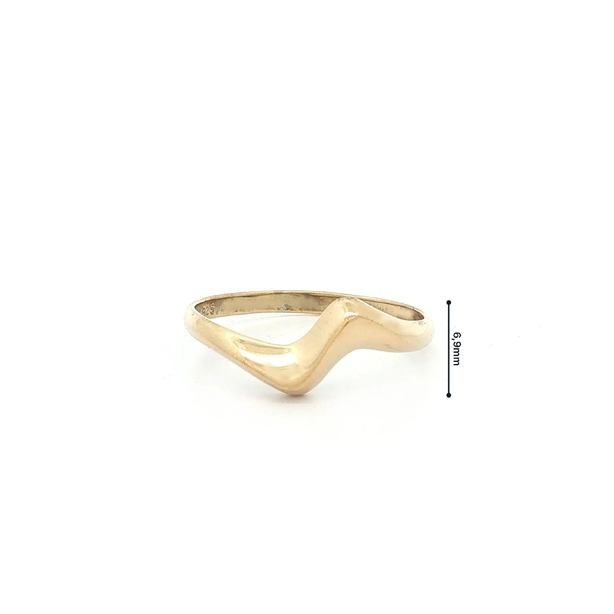 Ring Silber vergoldet zackig