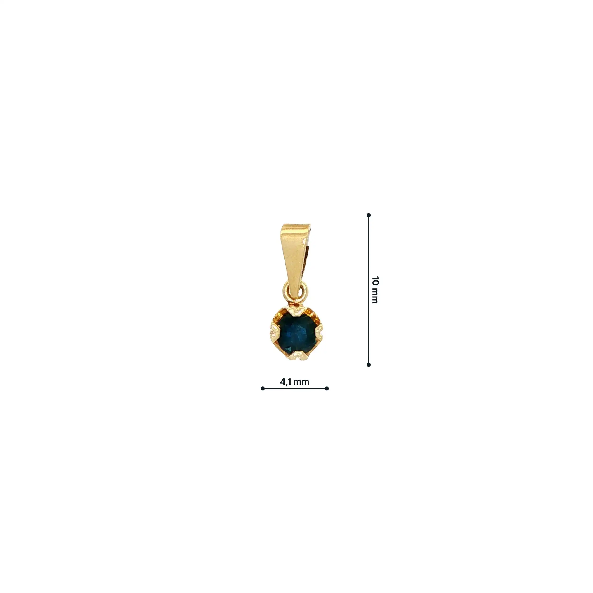 Anhänger Gelbgold mit blauem Farbstein
