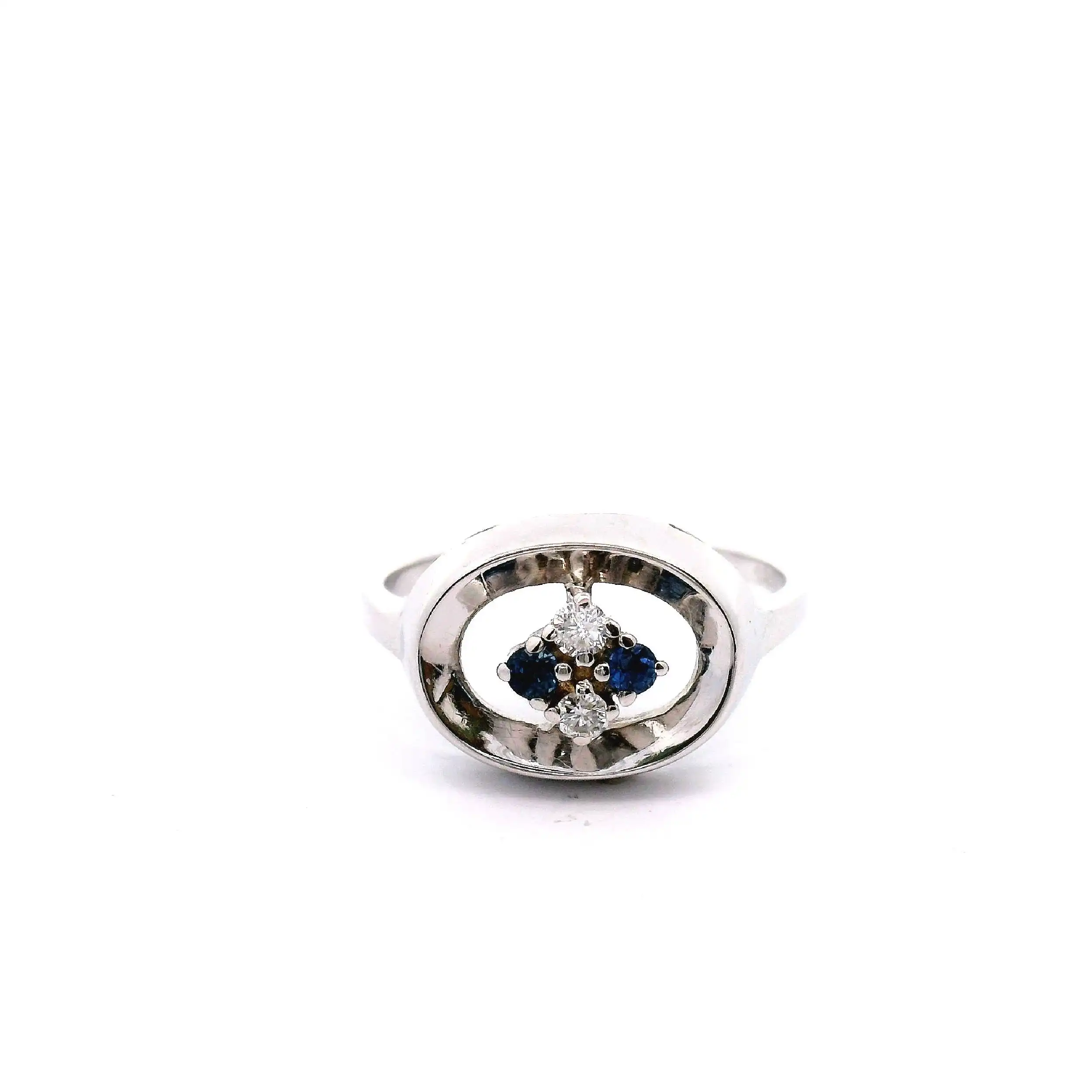 Ring Weißgold mit Brillanten und Saphir Ring Weißgold mit Brillanten und Saphir
