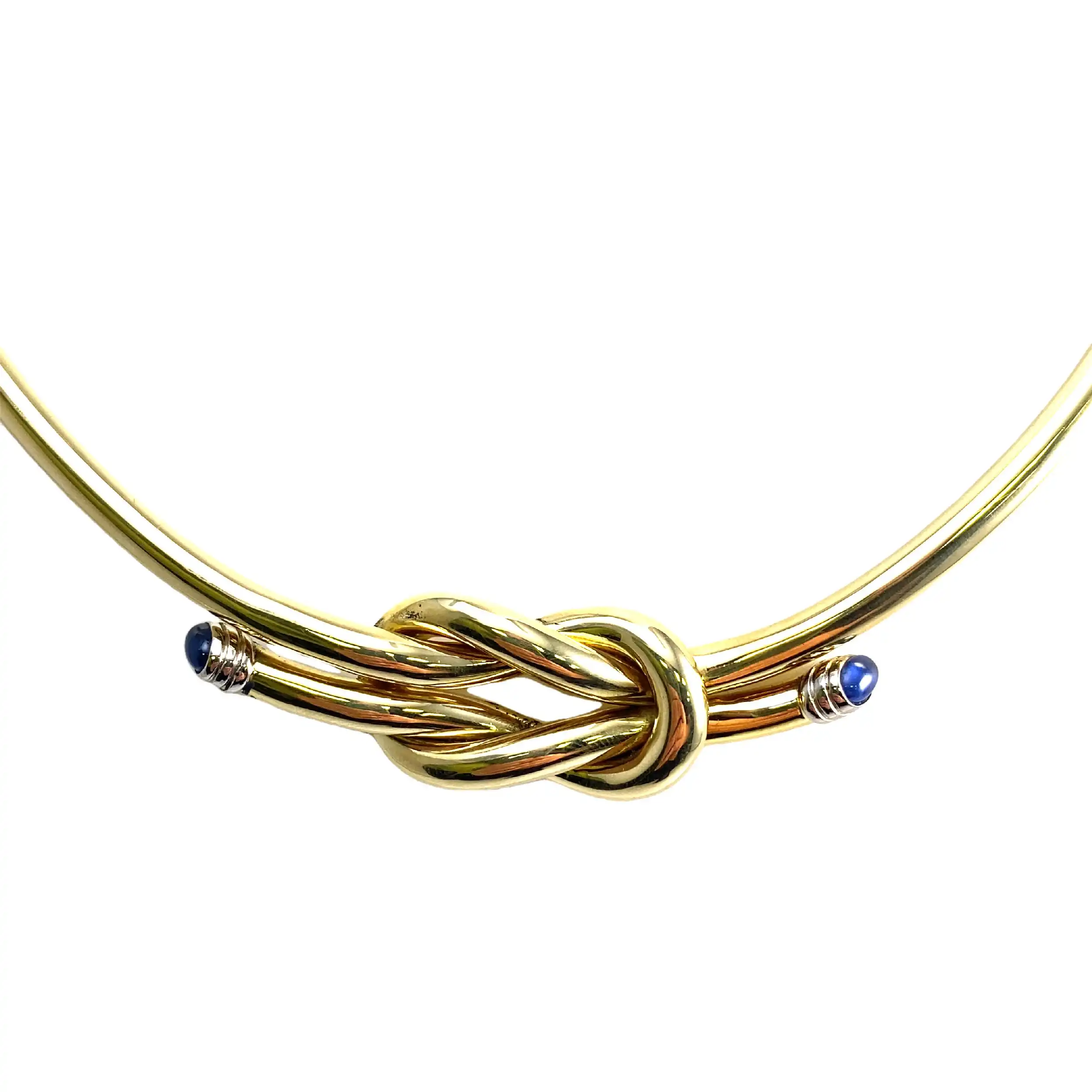 Halsreif Gelbgold mit Saphir-Cabochons Halsreif Gelbgold mit Saphir-Cabochons