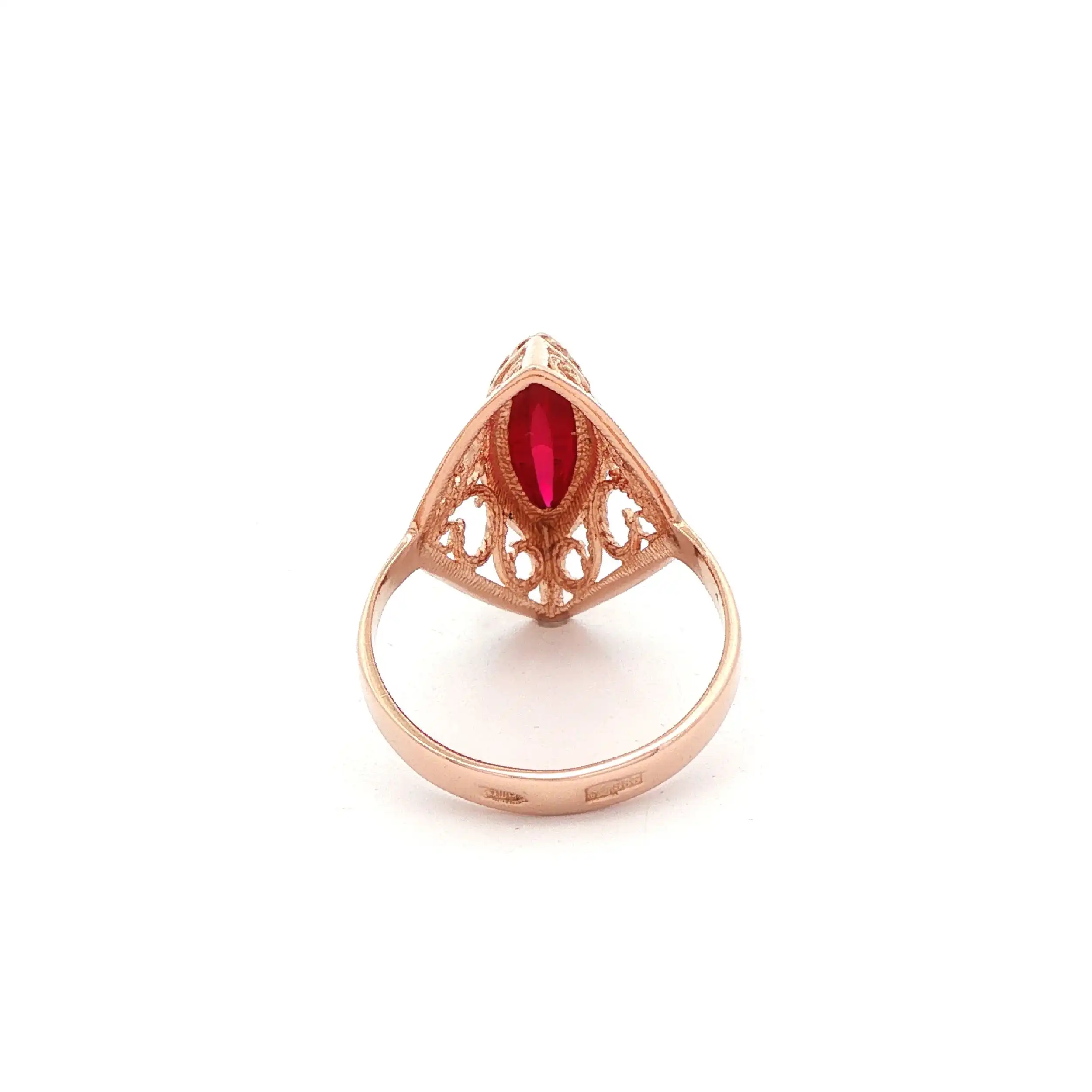 Ring Rotgold mit rotem Farbstein Ring Rotgold mit rotem Farbstein
