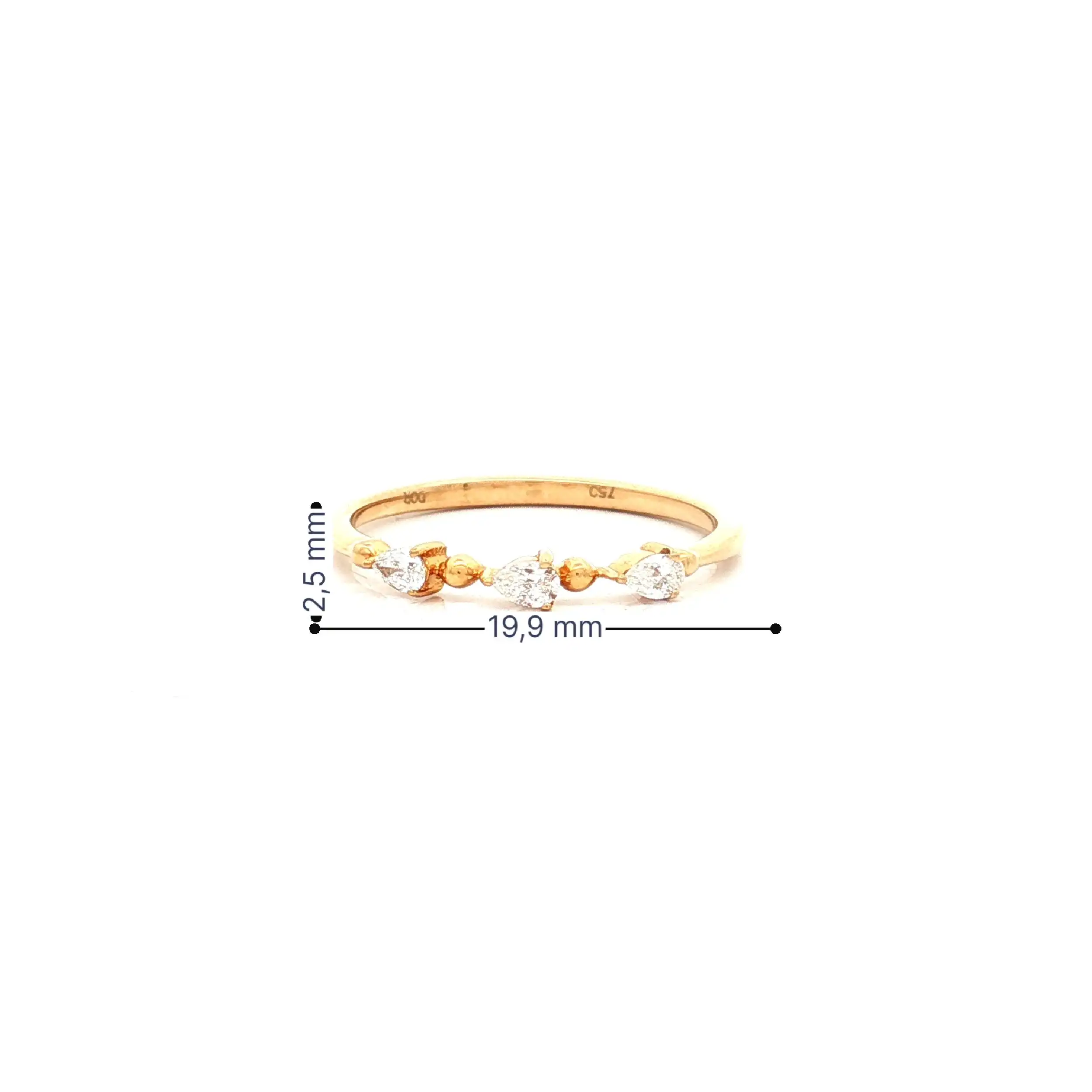 Ring Gelbgold mit Tropfendiamanten Ring Gelbgold mit Tropfendiamanten