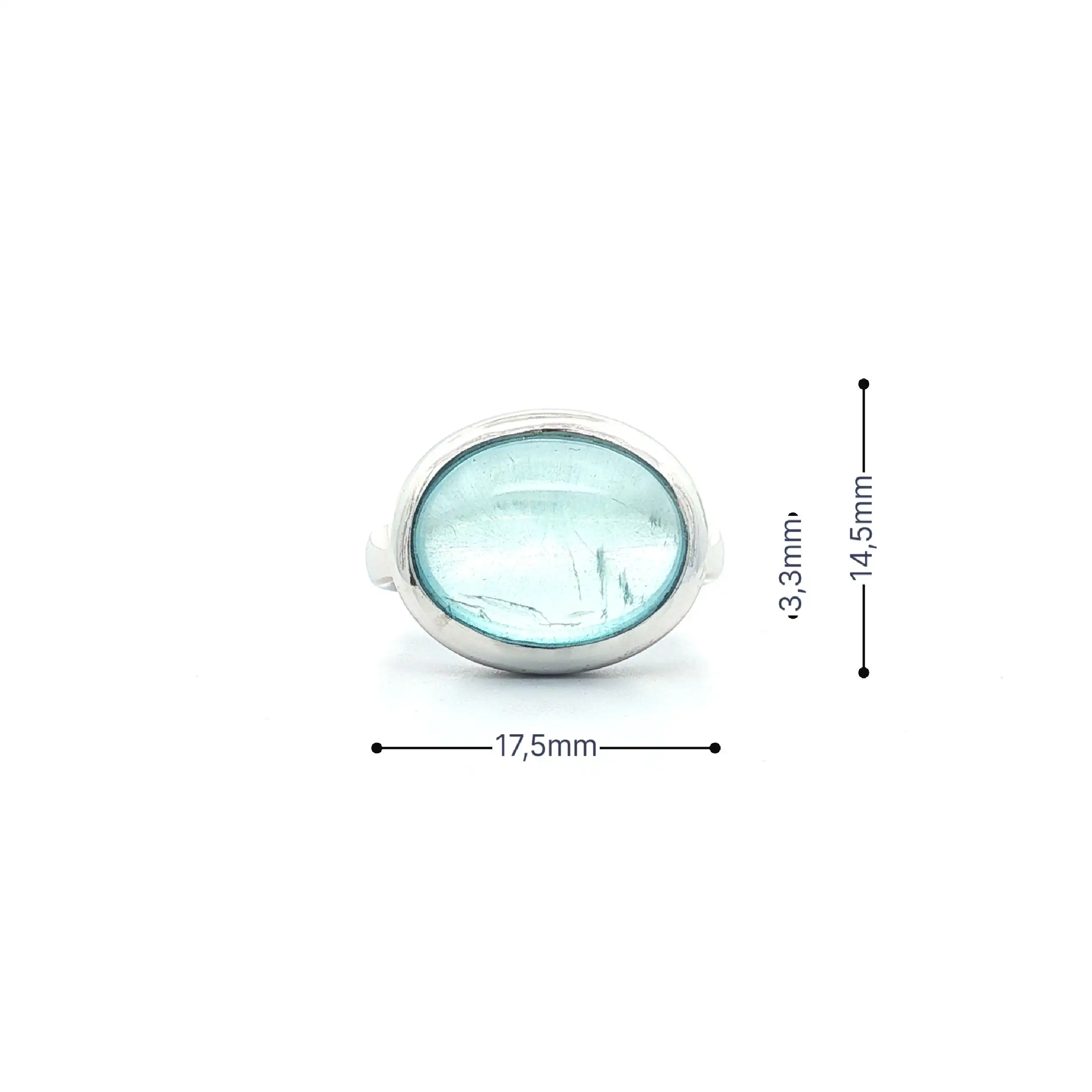 Ring Weißgold mit Aquamarin-Cabochon Ring Weißgold mit Aquamarin-Cabochon