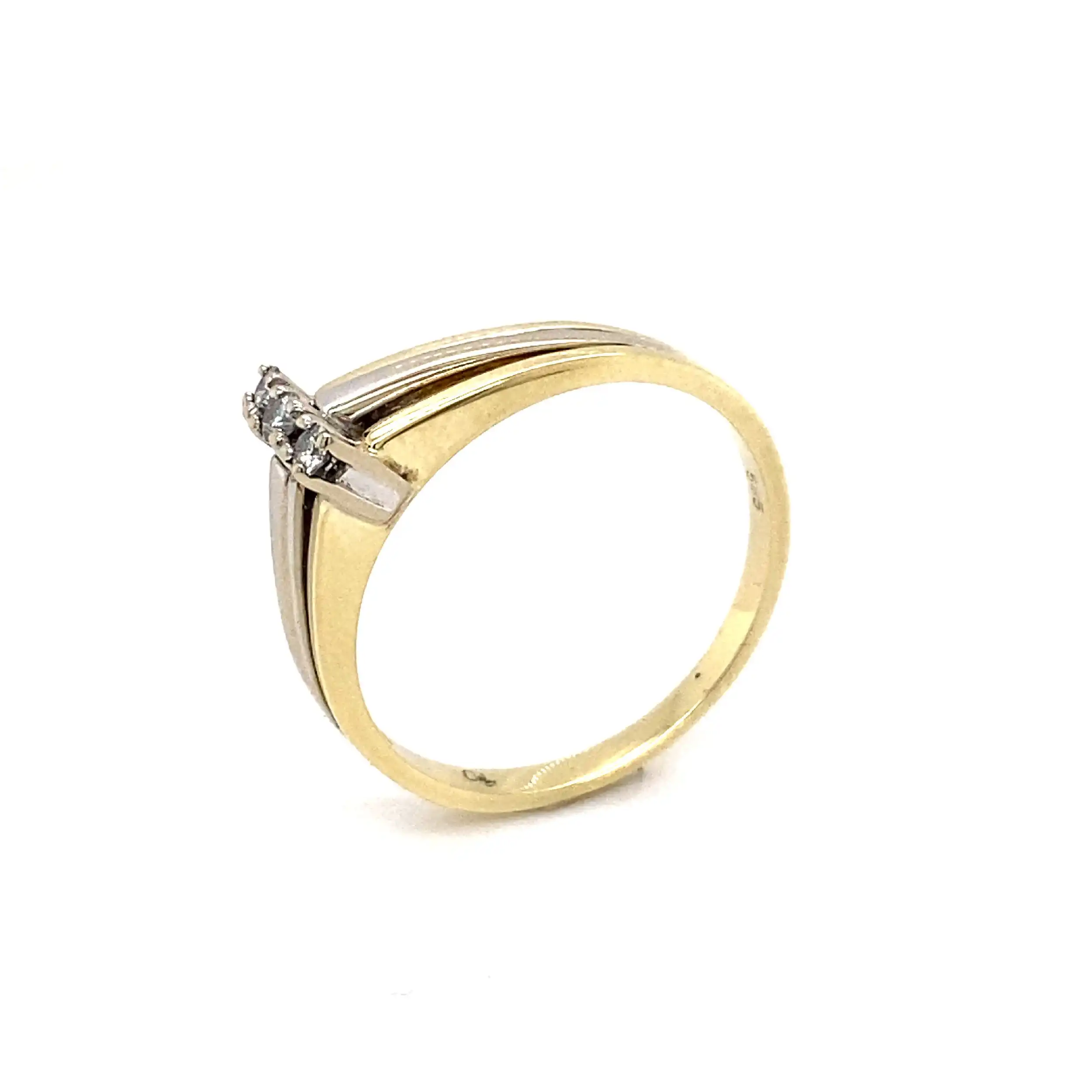 Ring Bicolor mit Brillanten, graviert mit 0,10ct Ring Bicolor mit Brillanten, graviert mit 0,10ct