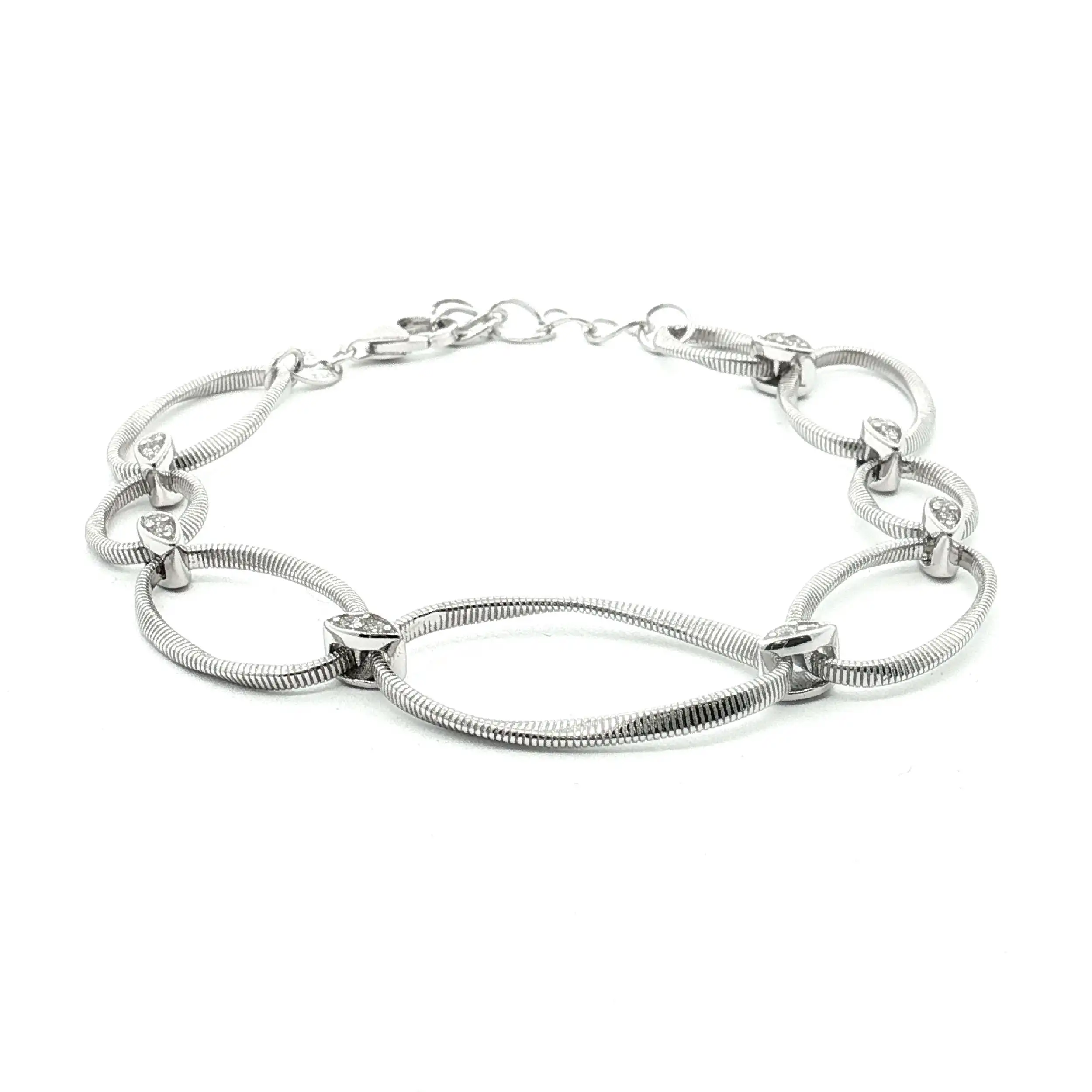 Ankerarmband Silber mit Zirkonia