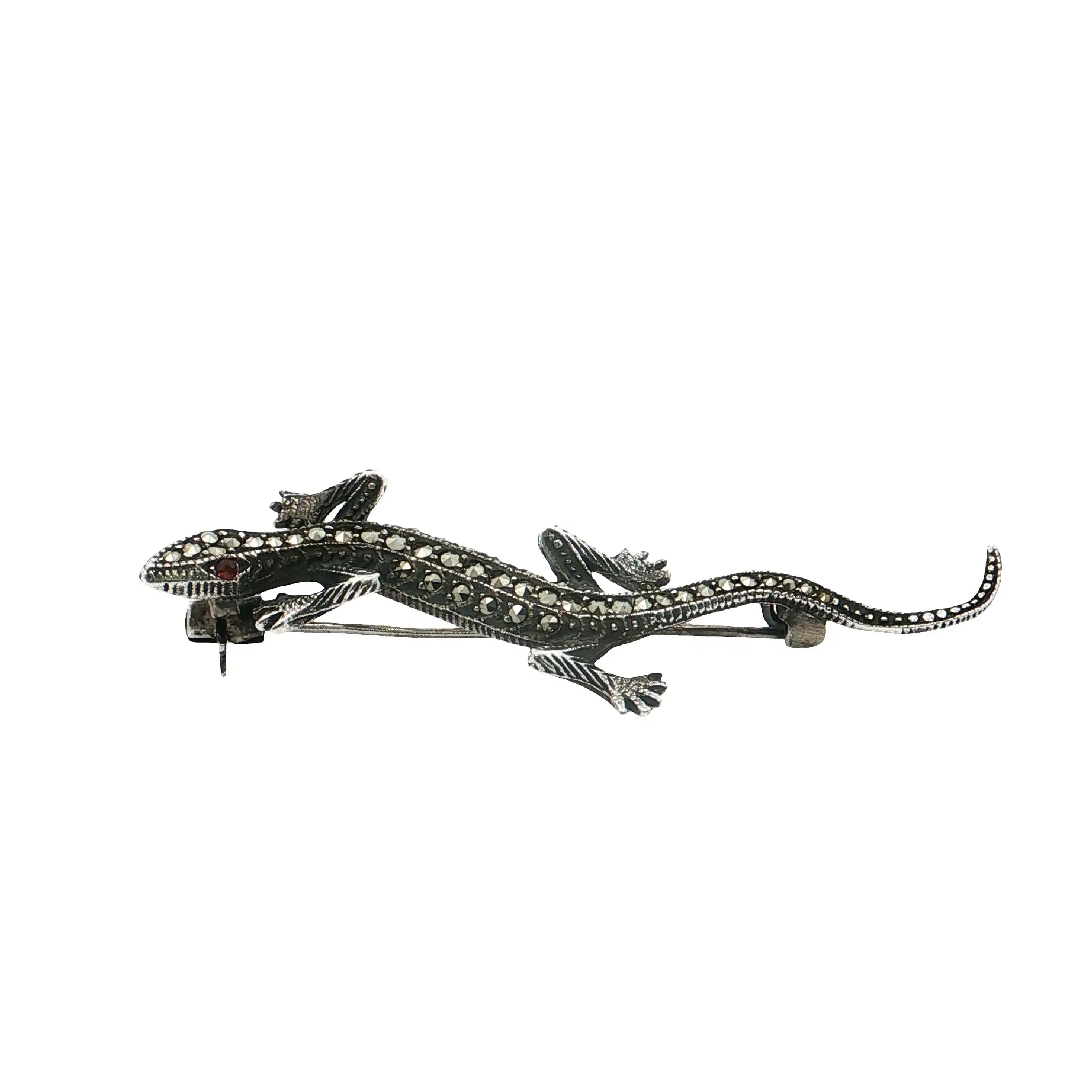 Brosche Silber "Echse" mit Markasiten Brosche Silber "Echse" mit Markasiten