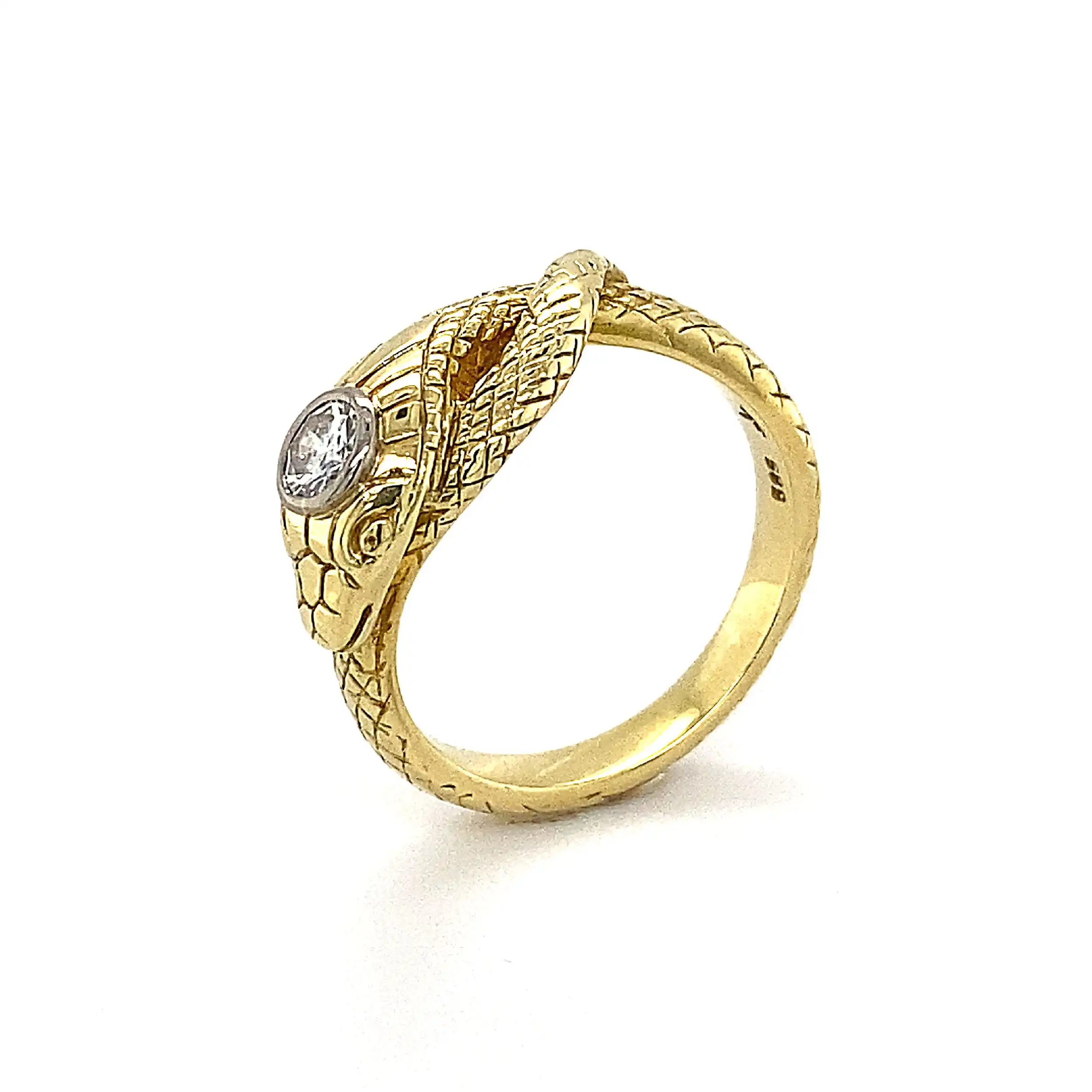 Ring Gelbgold Schlange mit Brillant Ring Gelbgold Schlange mit Brillant