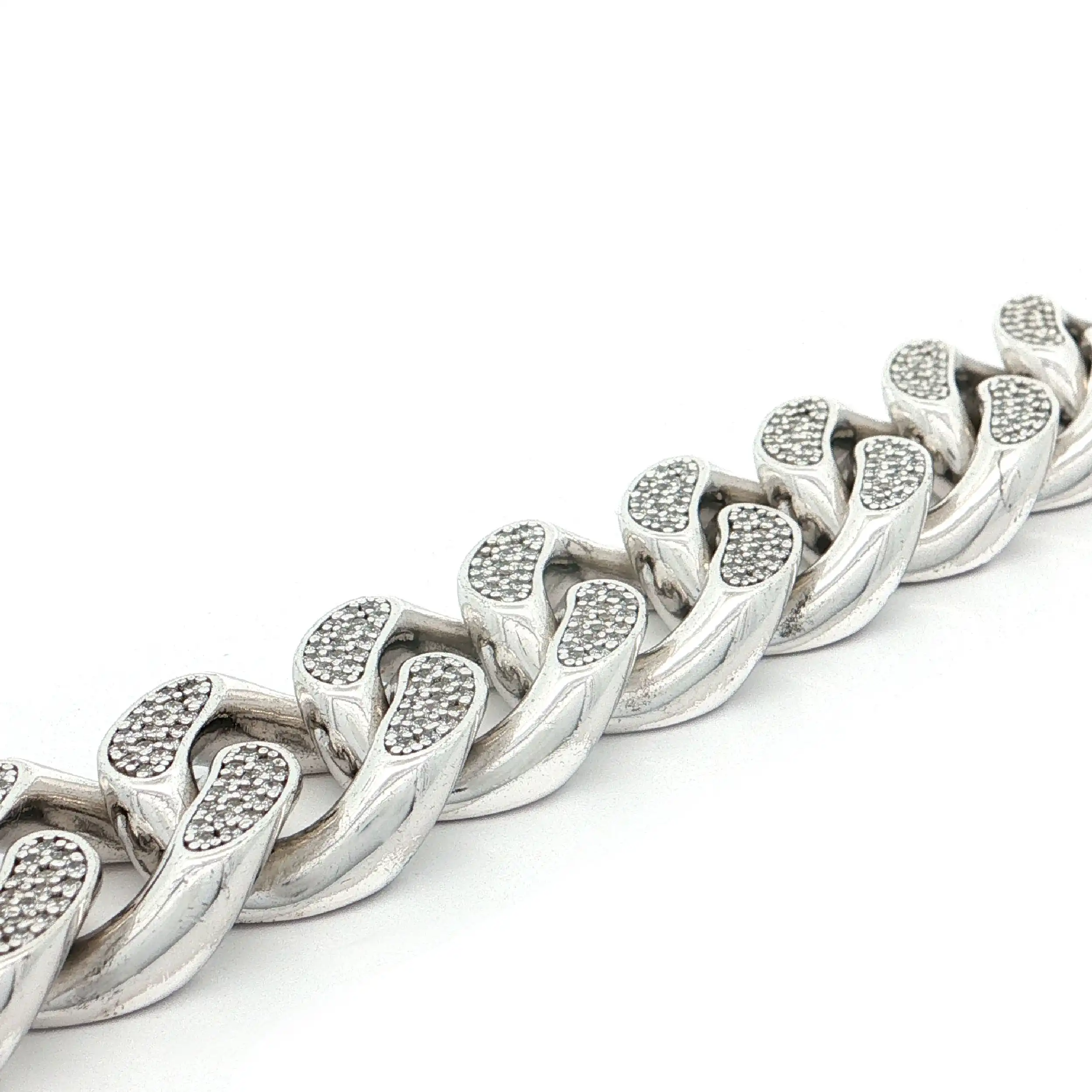 Panzerarmband mit Zirkonia Iced Out "Prada" mit Box und Täschchen