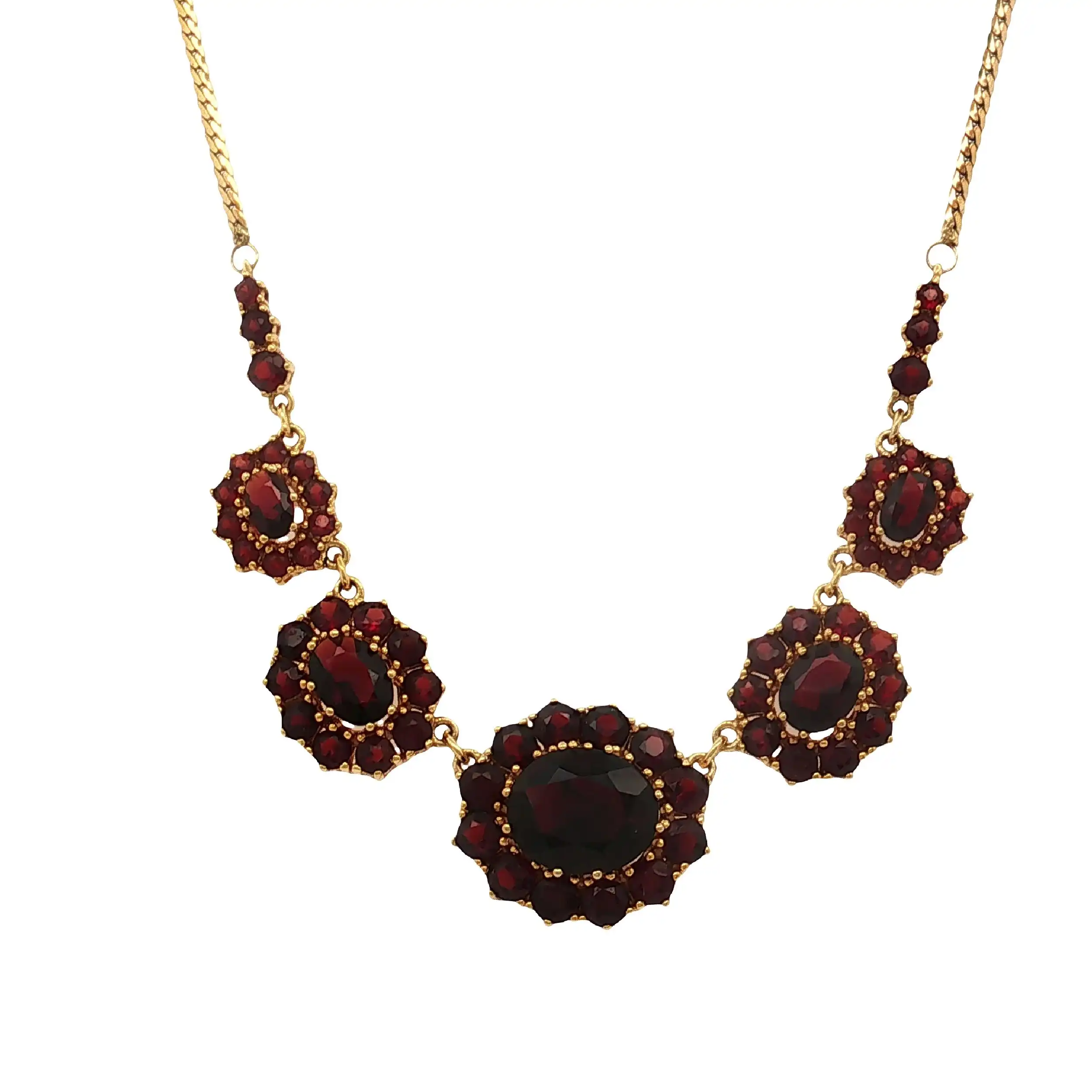 Collier Gelbgold mit Granat Collier Gelbgold mit Granat