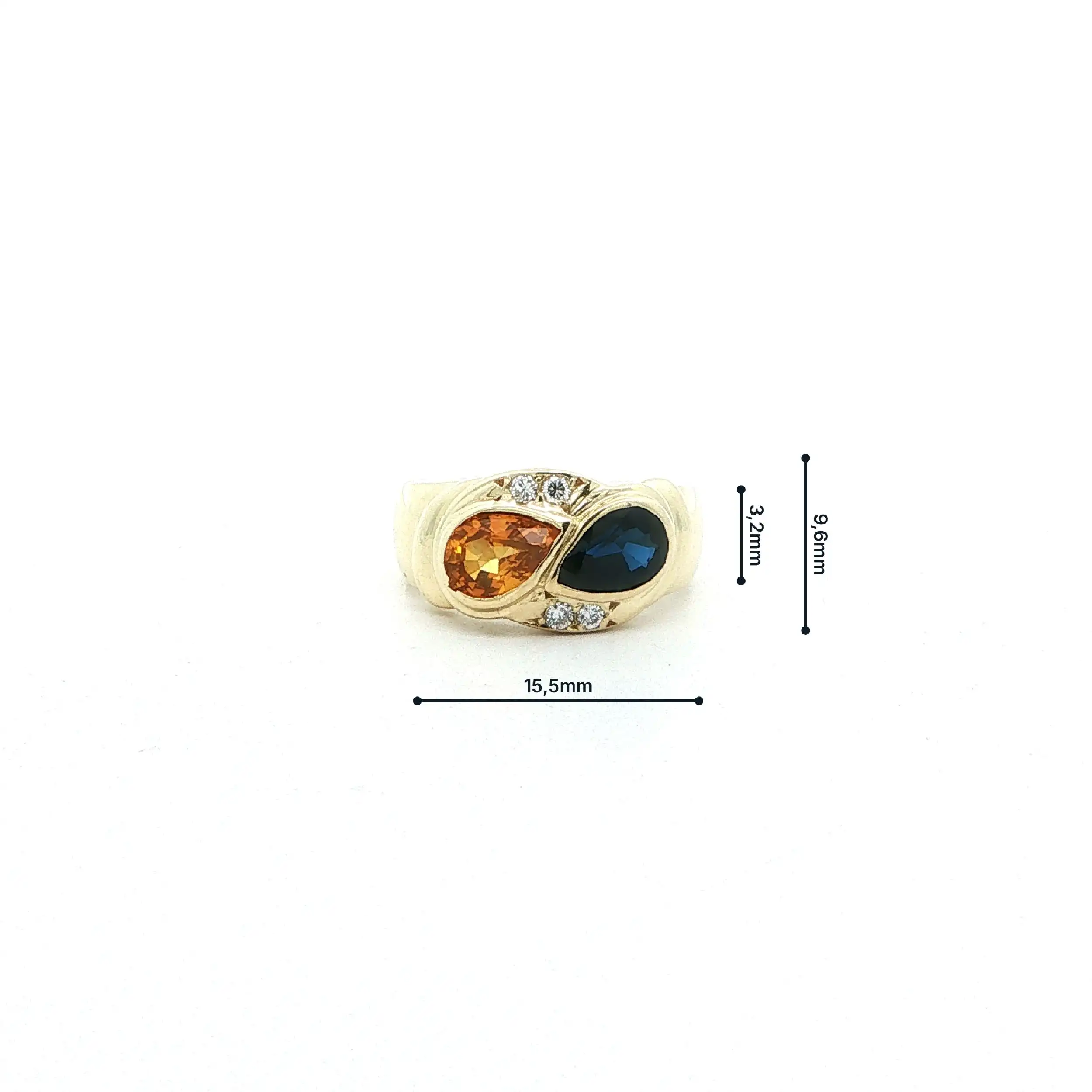 Ring Gelbgold mit Saphiren & Brillanten