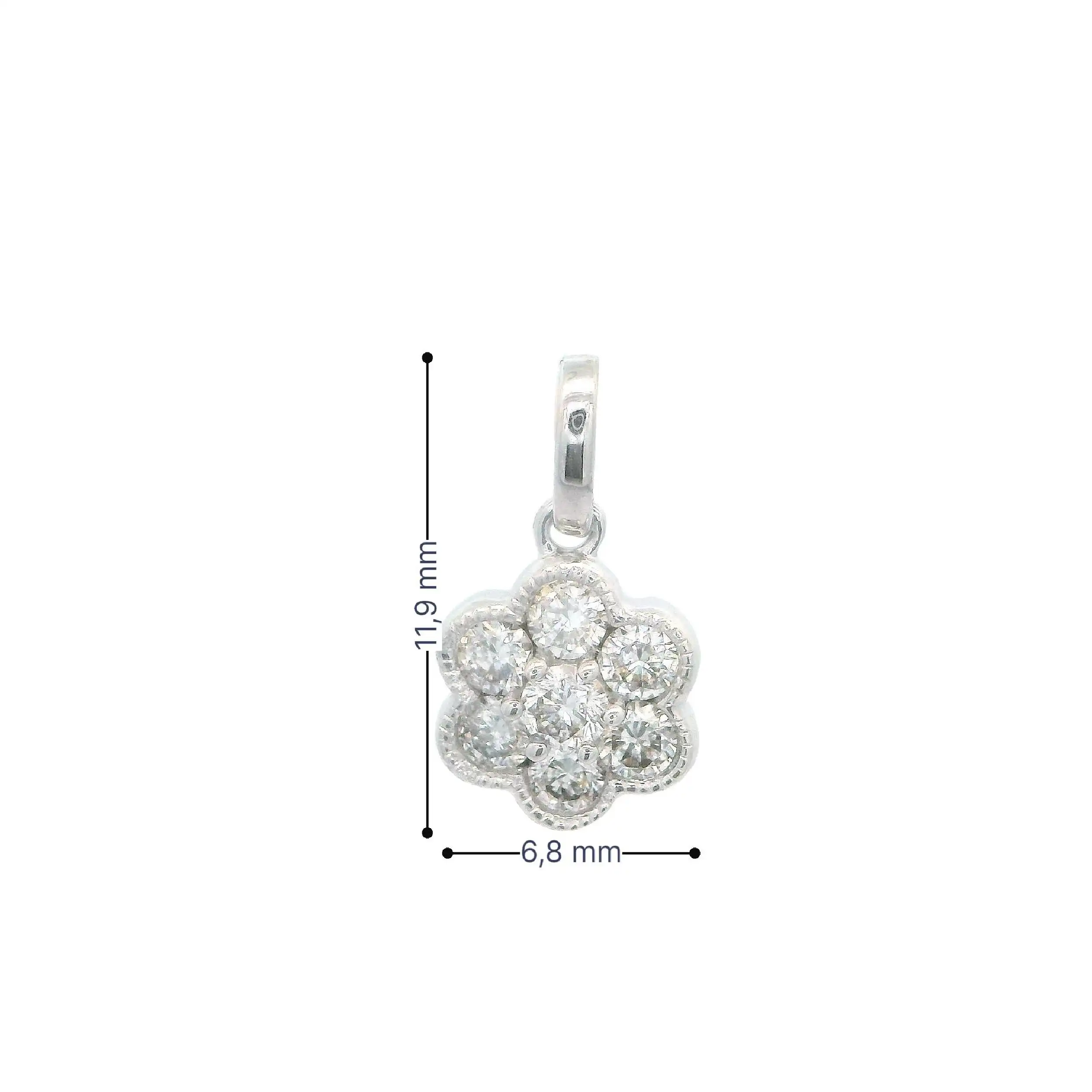 Anhänger "Blume" Weißgold mit Brillanten