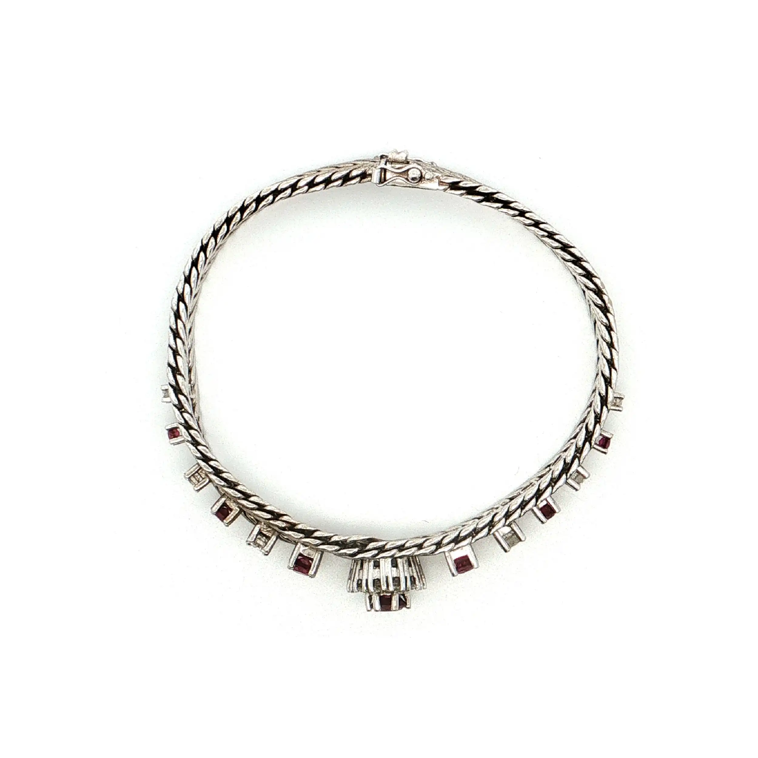 Armband Weißgold mit Brillanten und Rubinen