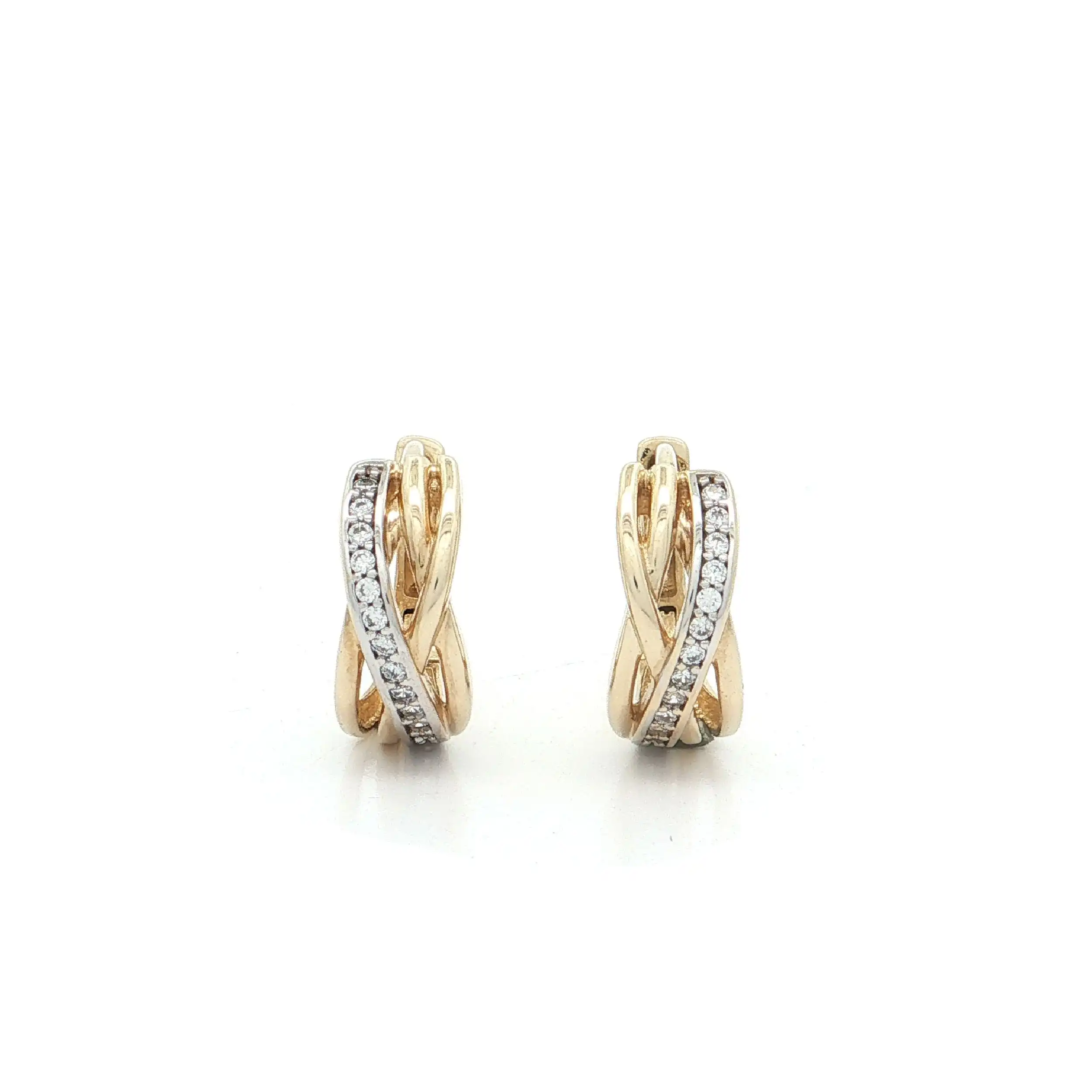 Creolen Gelbgold mit Zirkonia