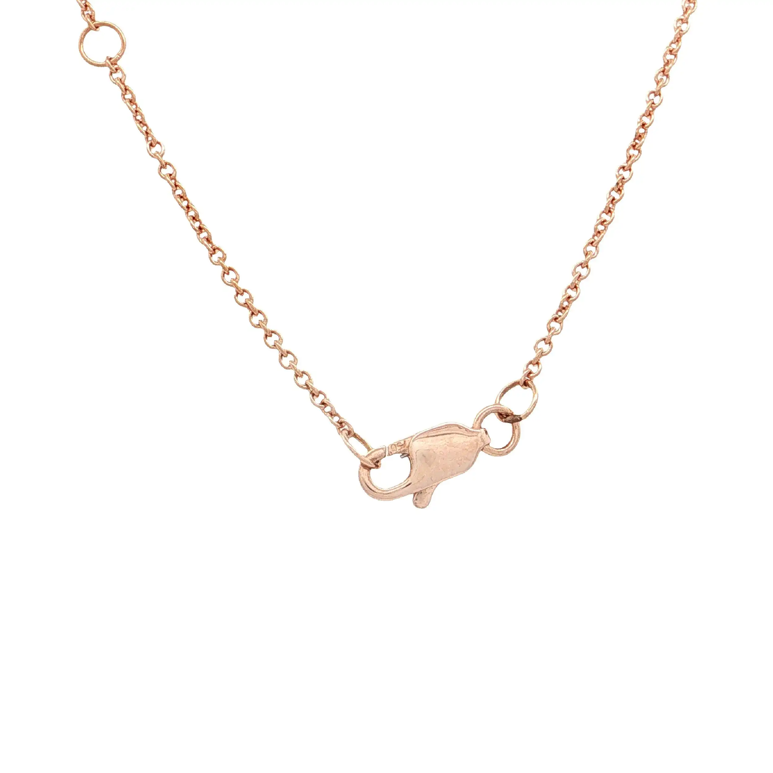 Ankercollier Roségold mit Diamanten und grünem Amethyst