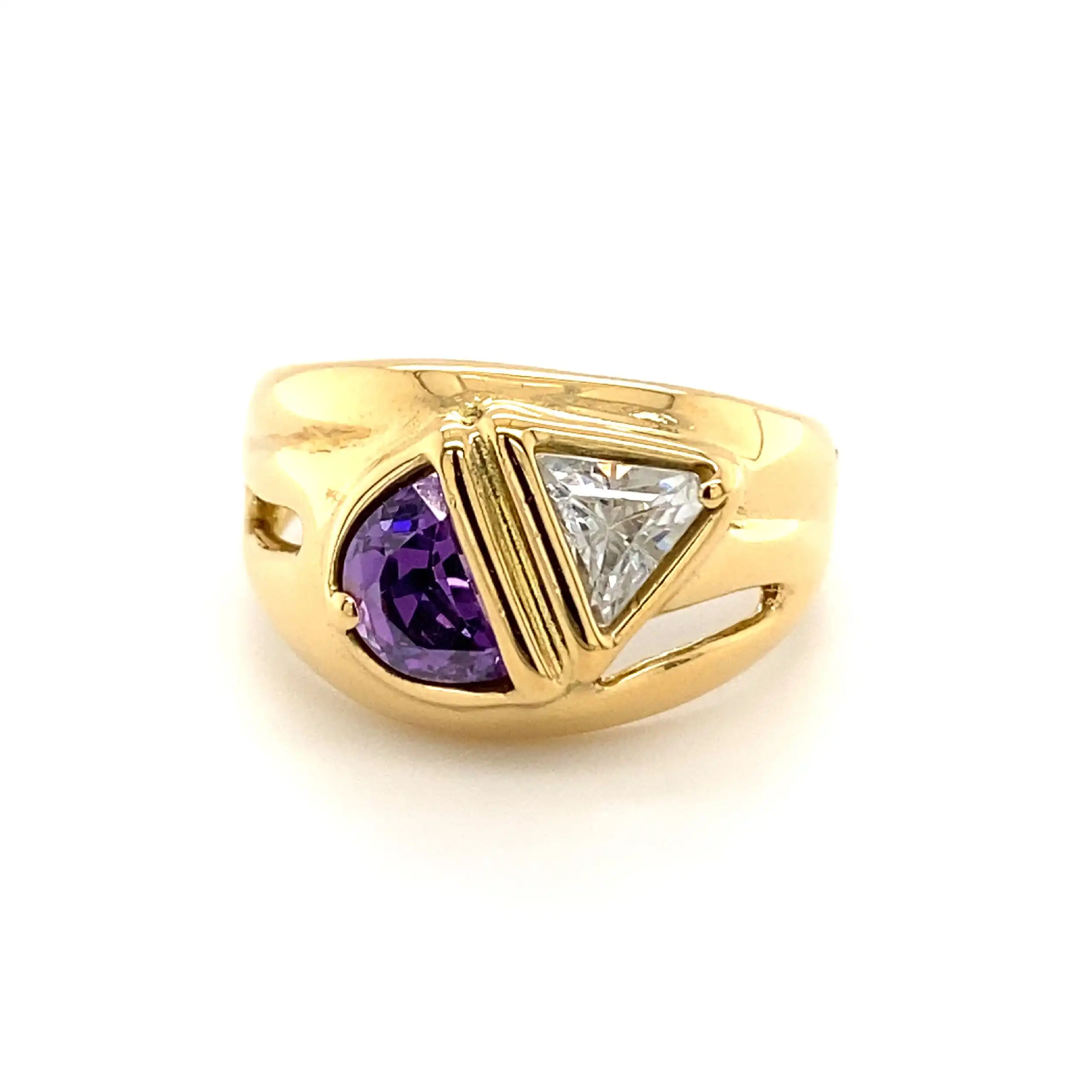 Ring Gelbgold mit Amethyst & Zirkonia