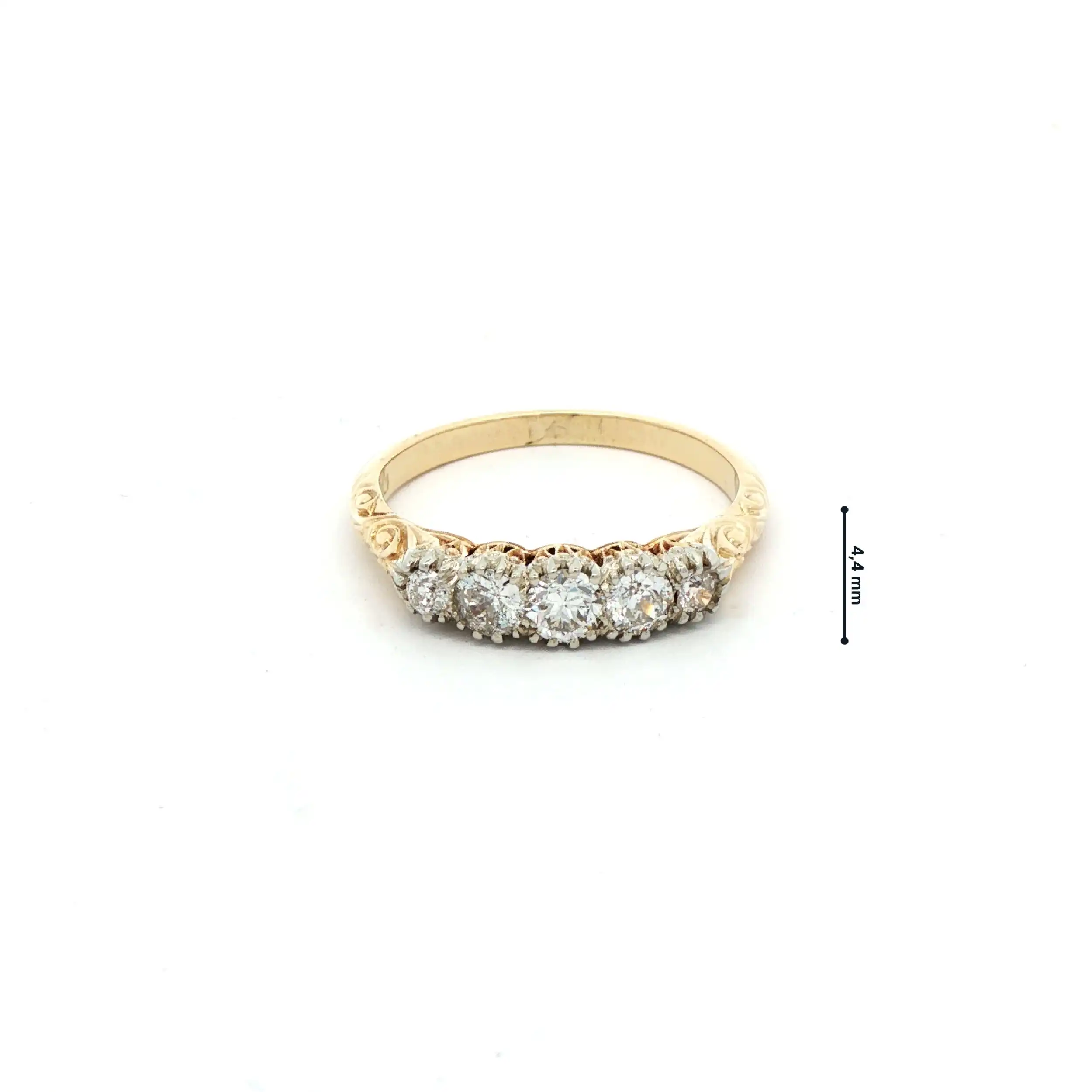 Ring Gelbgold mit Brillanten und Altschliffdiamanten