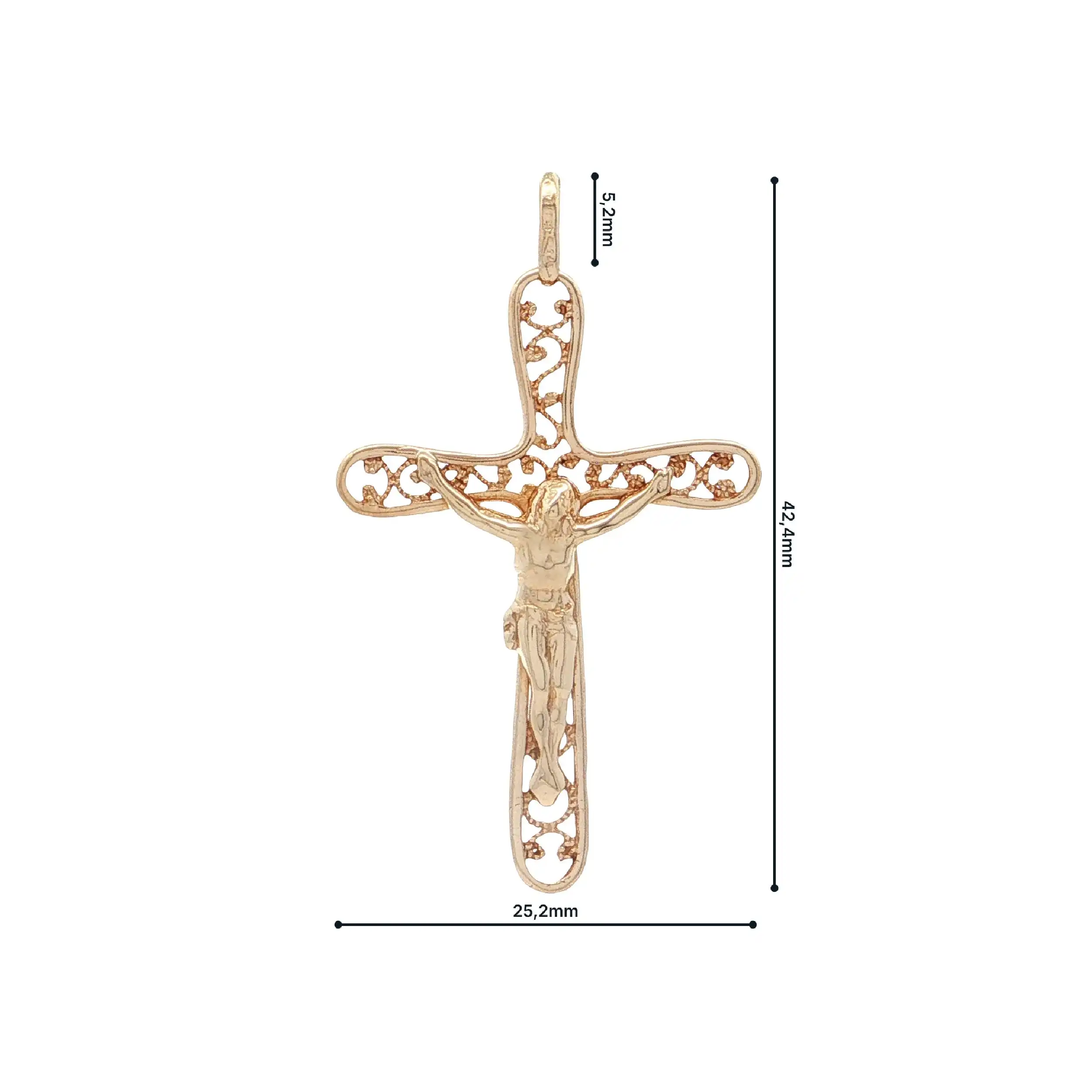 Kreuzanhänger mit Jesus Gelbgold Kreuzanhänger mit Jesus Gelbgold