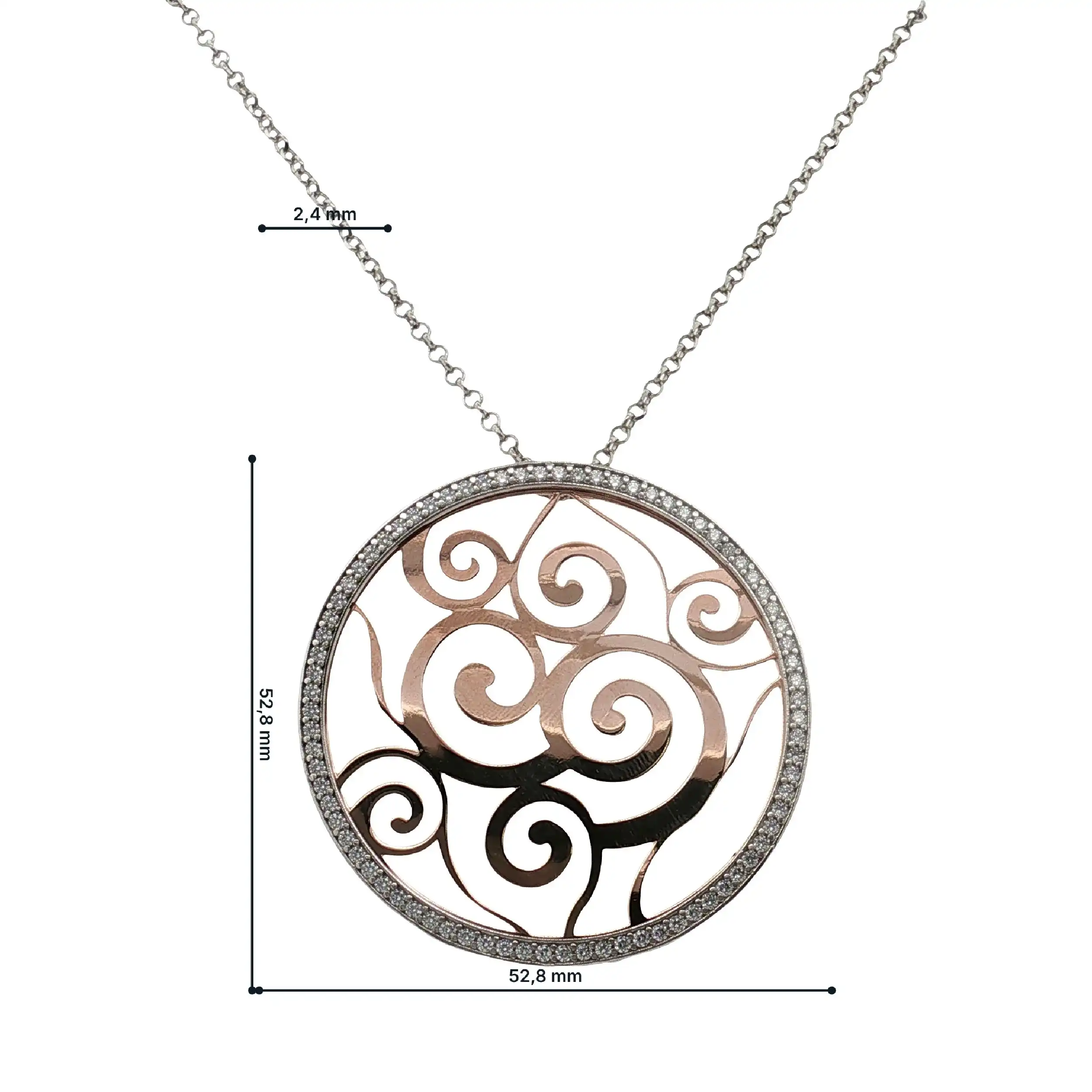 Kette mit Anhänger Mediterraneo Silber teilvergoldet mit Zirkonia