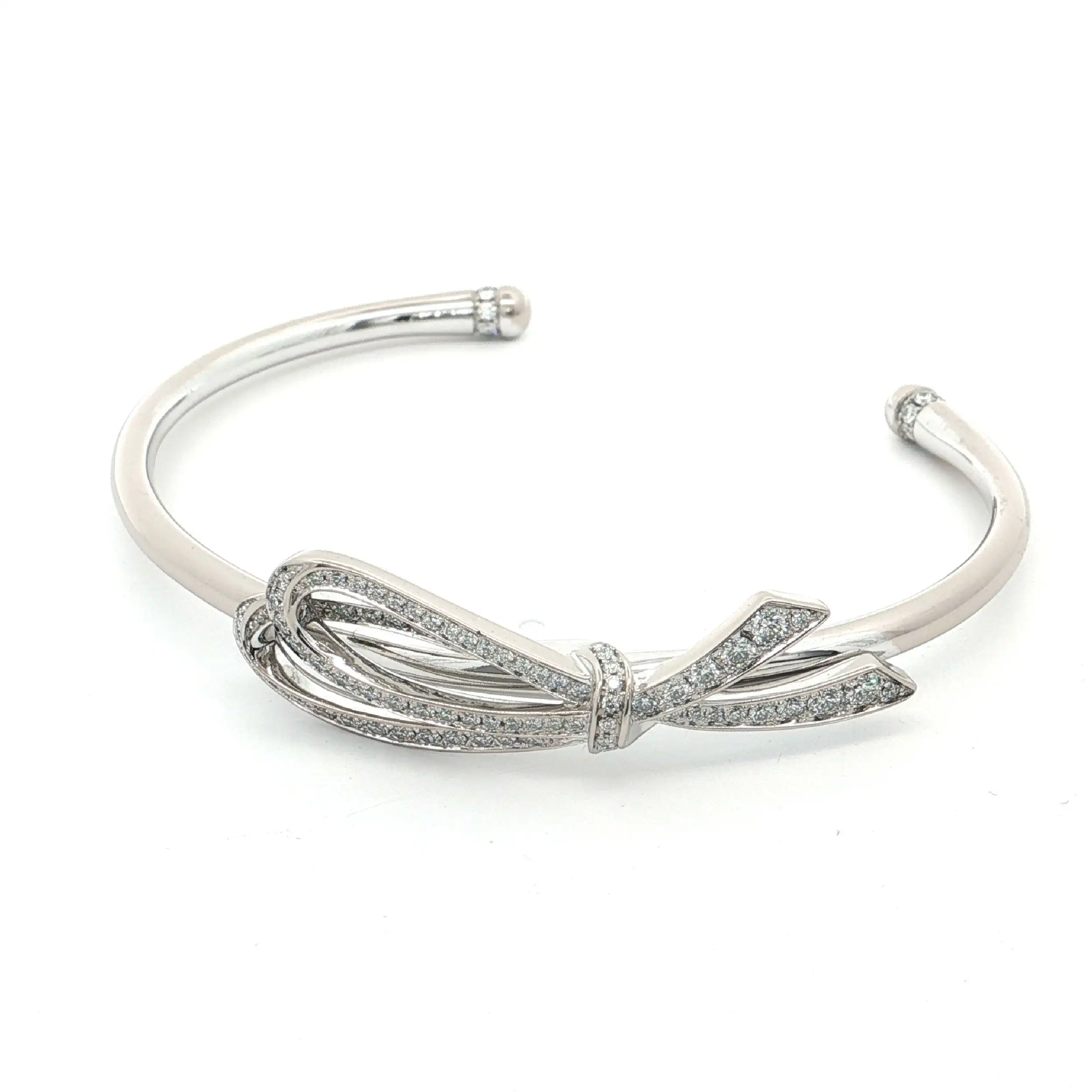 Armreif Weißgold "Schleife" mit Brillanten "Tiffany & Co." Bow Cuff Bracelett Armreif Weißgold "Schleife" mit Brillanten "Tiffany & Co." Bow Cuff Bracelett