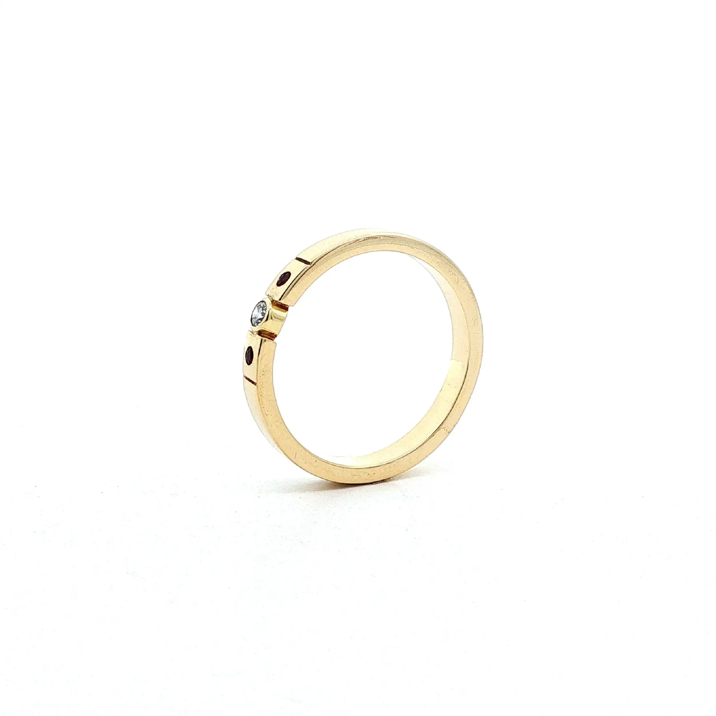 Ring Gelbgold mit Rubine & Brillant Ring Gelbgold mit Rubine & Brillant