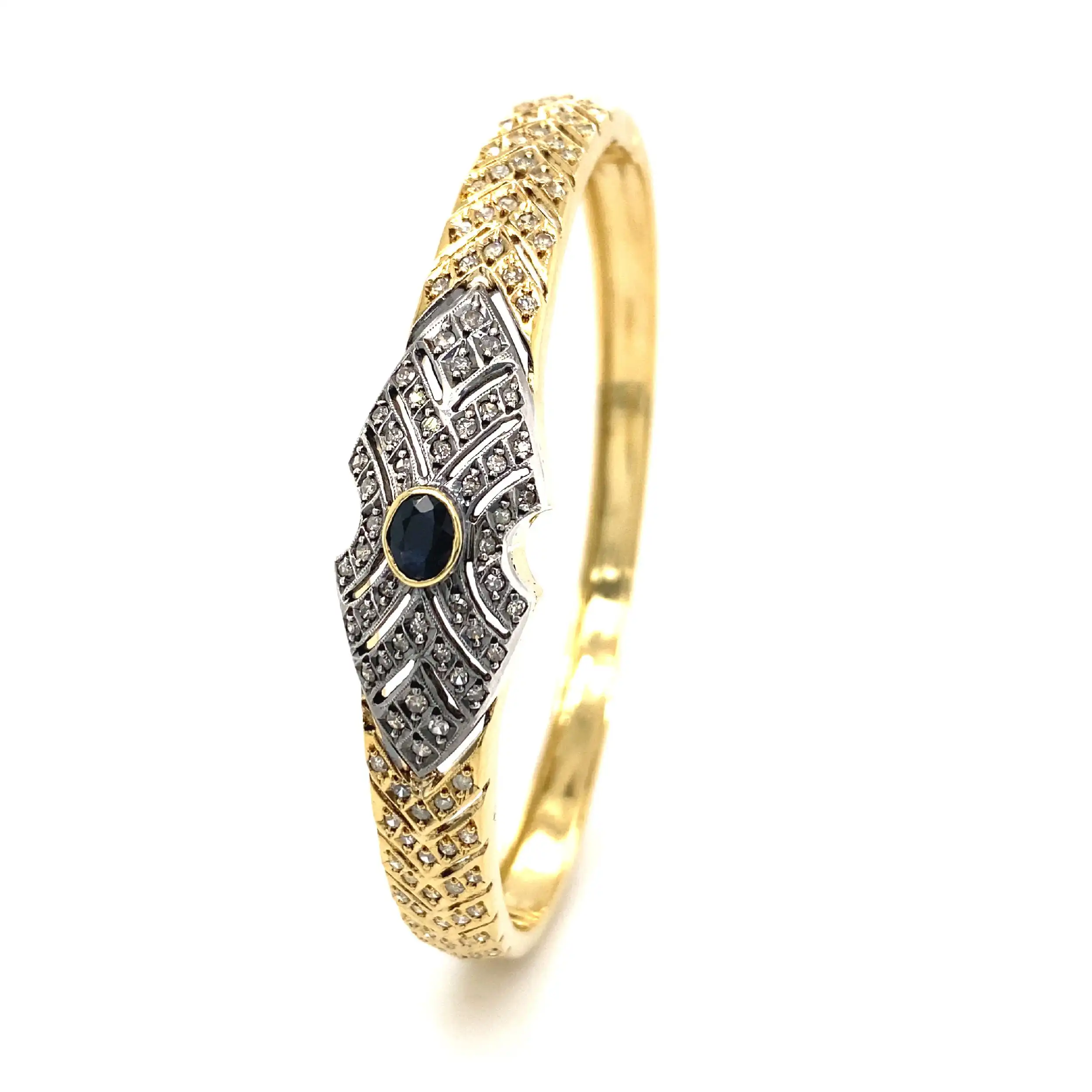 Armreif Bicolor mit Saphir & Diamanten Armreif Bicolor mit Saphir & Diamanten