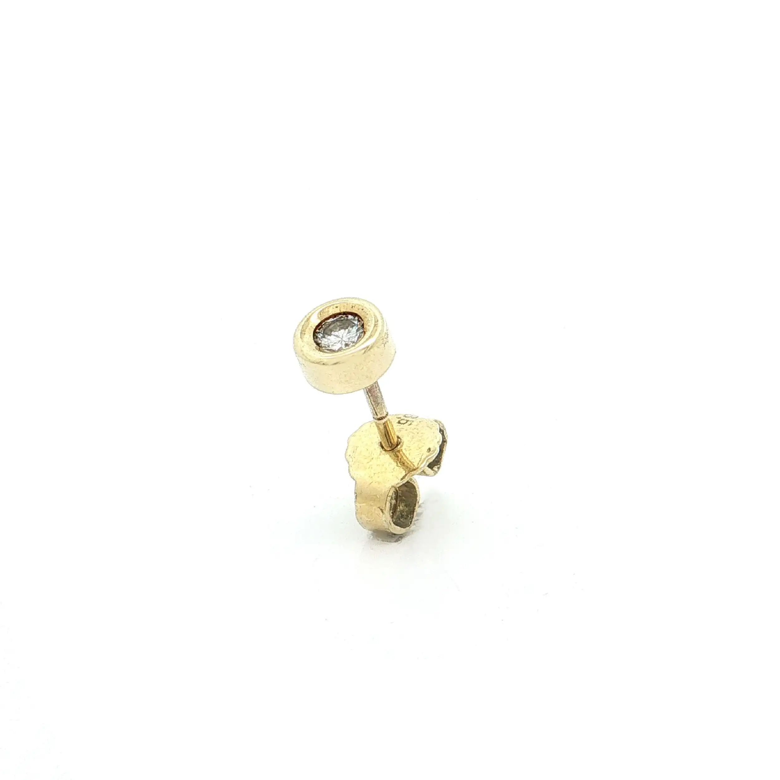 Einzelner Ohrstecker Gelbgold mit Brillant