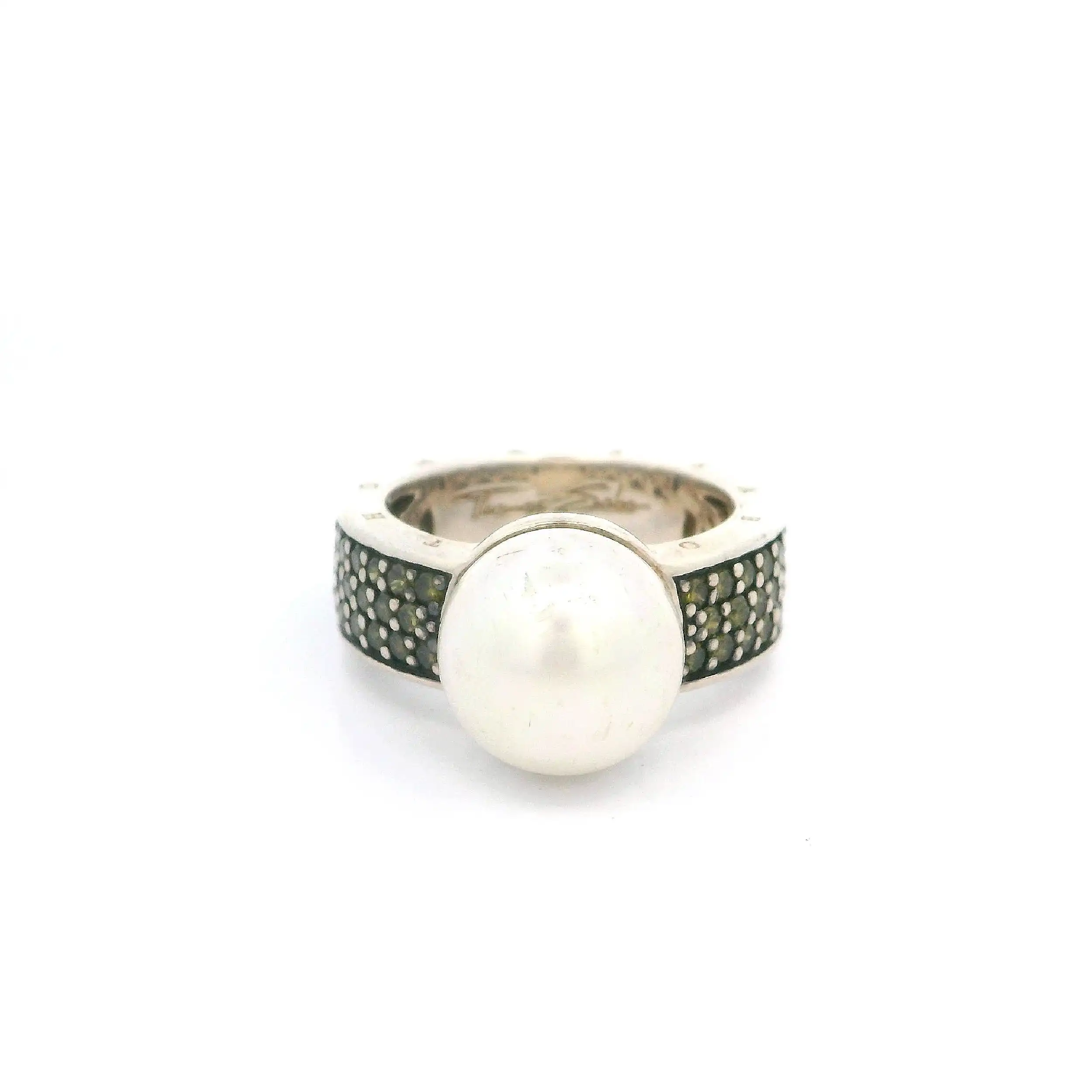 Ring mit Perle und grünen Steinen Thomas Sabo Ring mit Perle und grünen Steinen Thomas Sabo